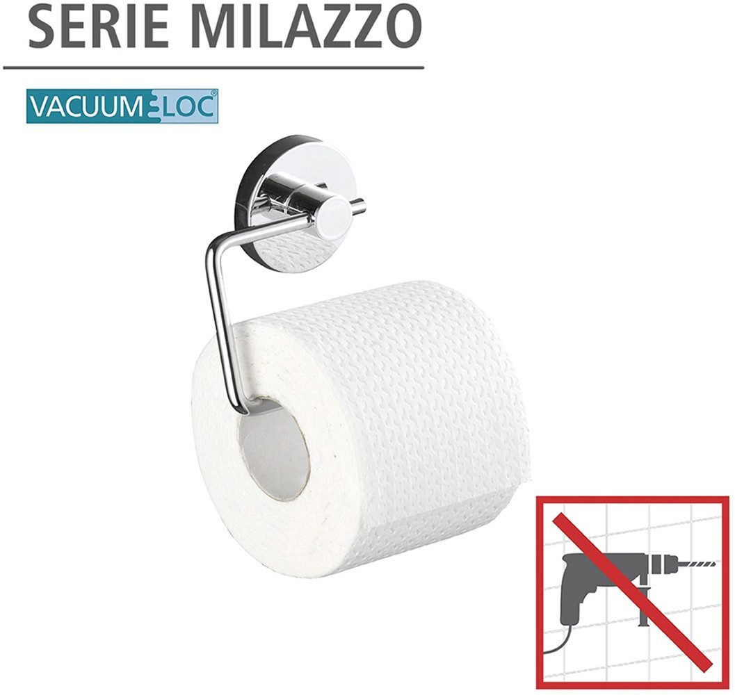 WENKO Toilettenpapierhalter Vacuum-Loc® Modell Milazzo (Set), inkl. 2 Wandhaken, Befestigen ohne Bohren – Bild 5 von 5