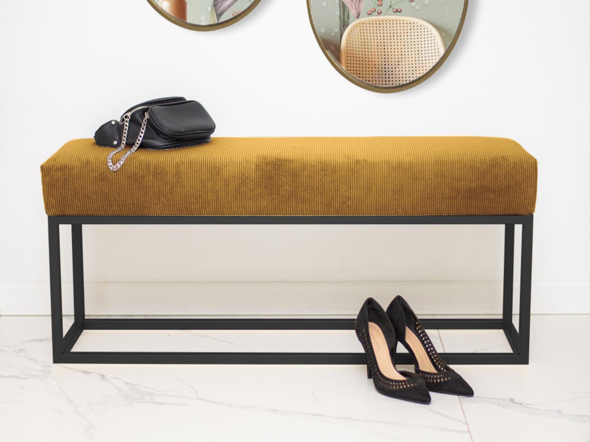 Beautysofa Polsterbank Bonn (modernes Bank aus Cordstoff, mit Metallgestell)