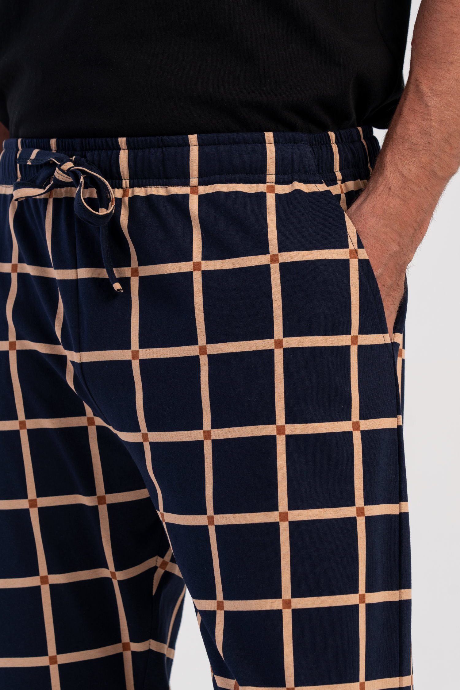 Vienetta Pyjamahose Herren Schlafanzughose (1-tlg) Baumwolle