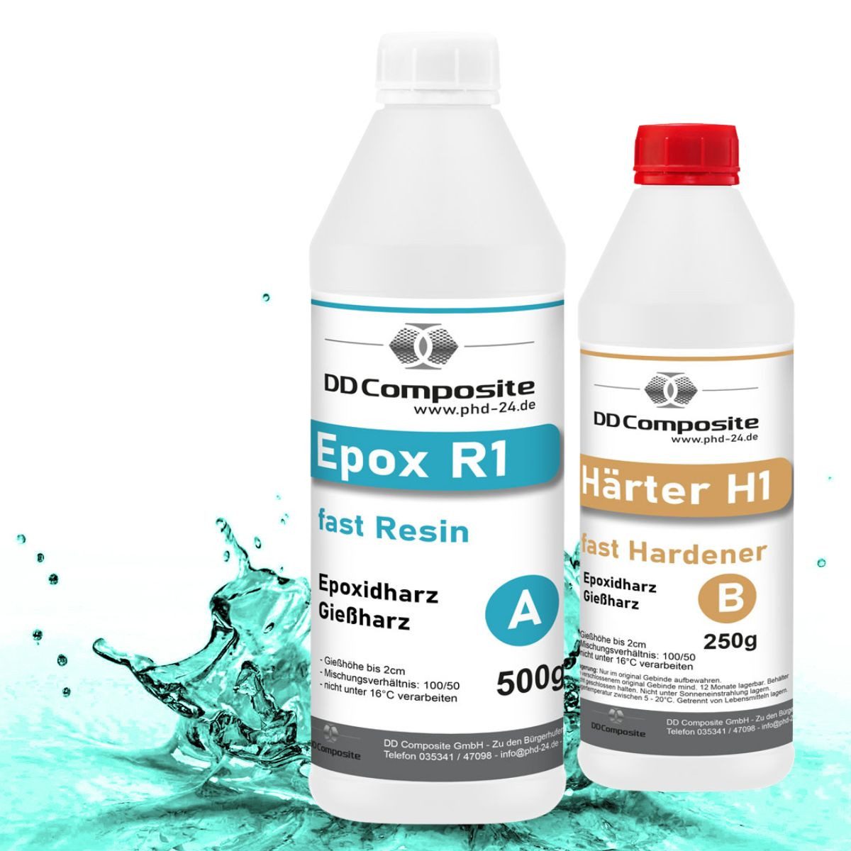 DD Composite Epoxidharz 0.75kg Epox R1 H1, BLUE TOPAZ