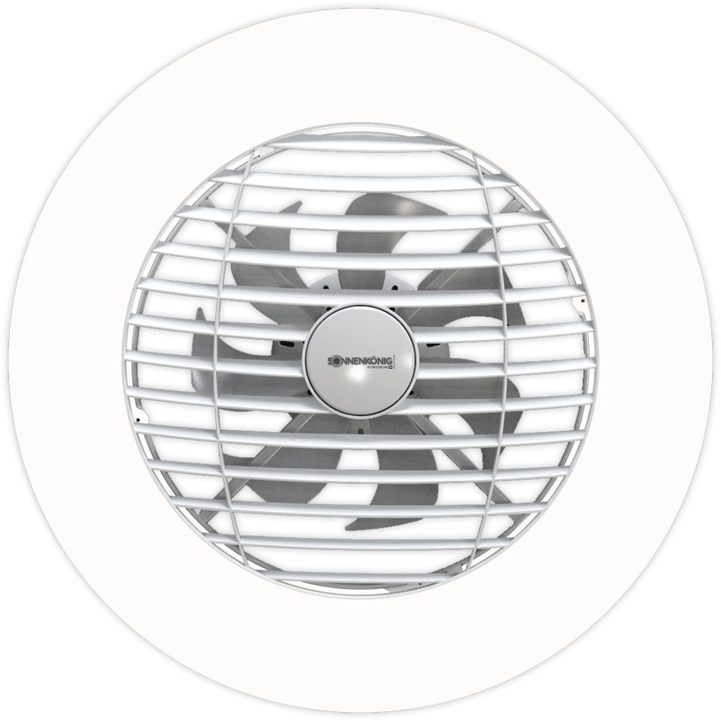 Sonnenkönig Deckenventilator Orbit, Leistung 75W, Laufruhig, 1 / 2 / 4 h Timer, Fernbedienung, 3 Stufen, Memory Funktion, LED-Licht in 3 Stufen