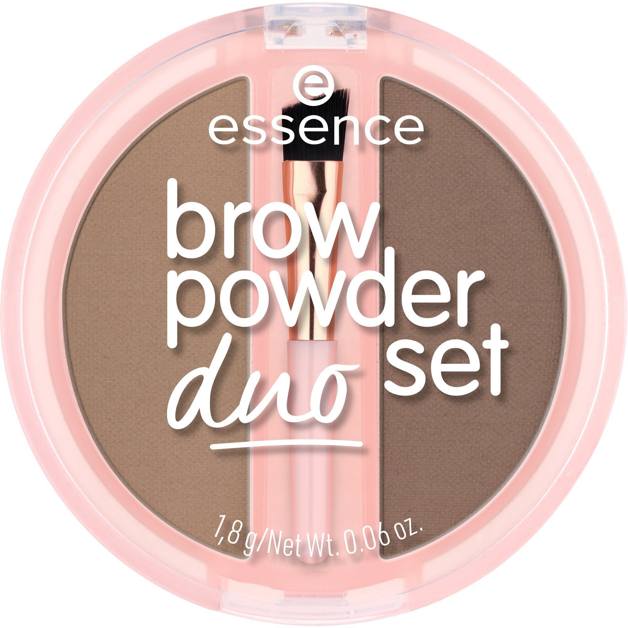 Essence Augenbrauen-Puder BROW POWDER DUO SET, 3-tlg., natürliche Definition der Augenbrauen, präzise Anwendung, verblendbar.