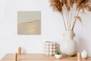 OneMillionCanvasses® Leinwandbild Gold - Rosa - Glitzer - Schick - Design, (1 St), Leinwand Bilder für Wohnzimmer Schlafzimmer