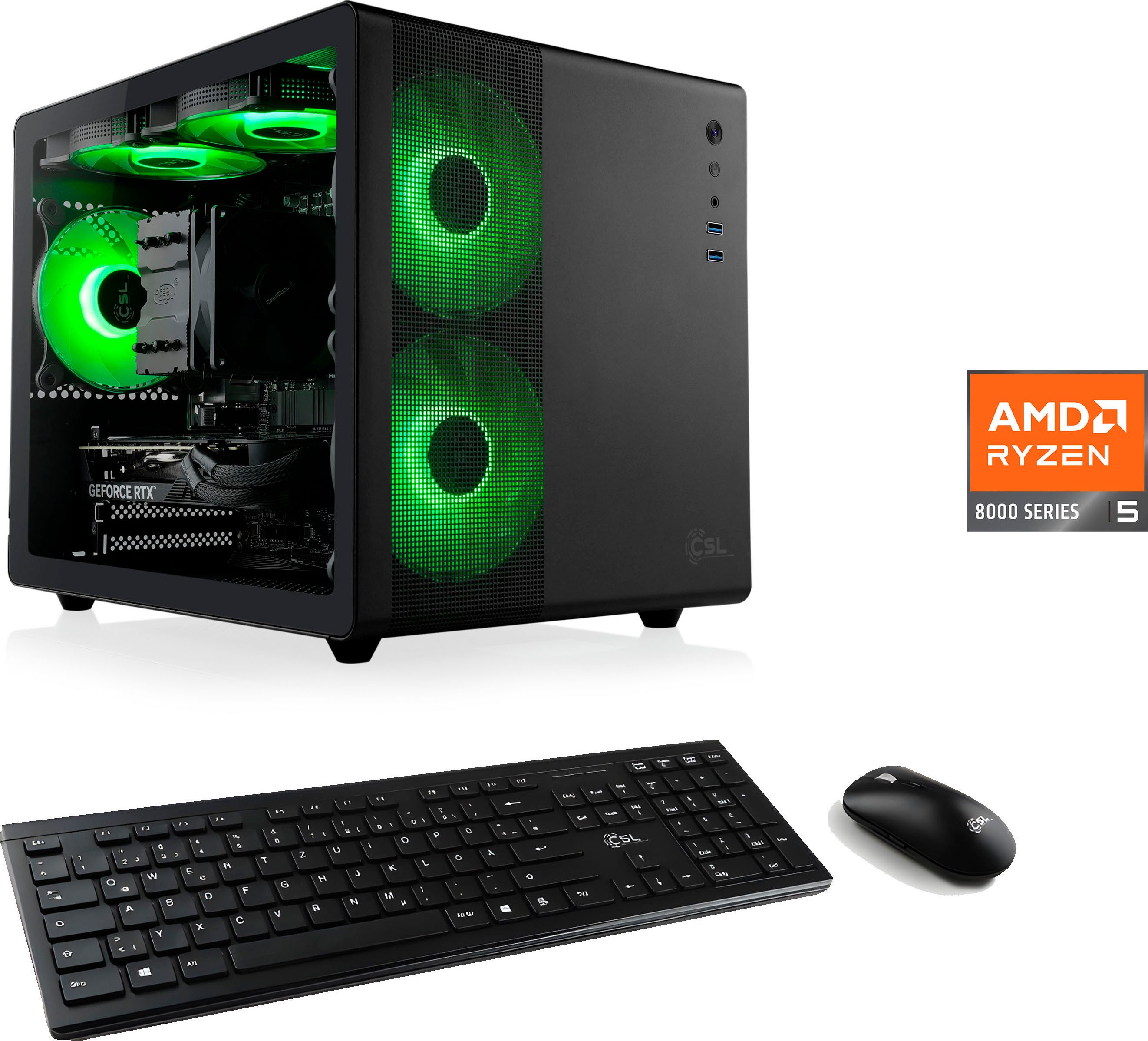 CSL Cube V24218 PC (AMD Ryzen 5 8400F, GeForce RTX 4060, 16 GB RAM, 500 GB SSD, Luftkühlung)