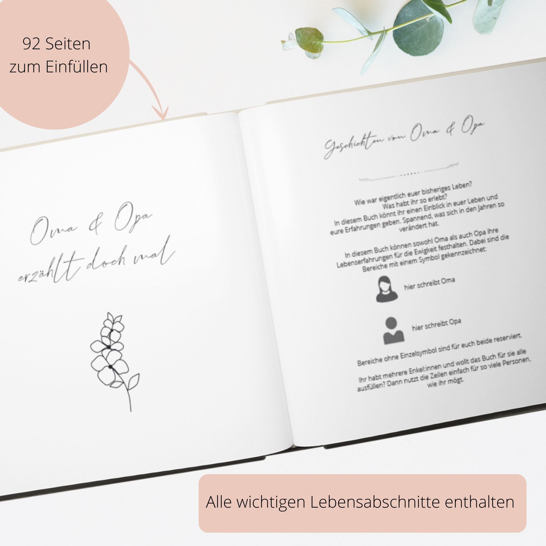 Briefzauber Notizbuch Erinnerungsbuch - Enkelkindalbum, Einschreibbuch/Geschenk Großeltern