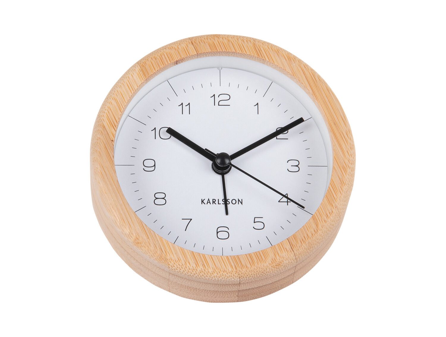 Karlsson Uhr Wecker mit Bambusgehäuse NEAT, Ø 10 cm