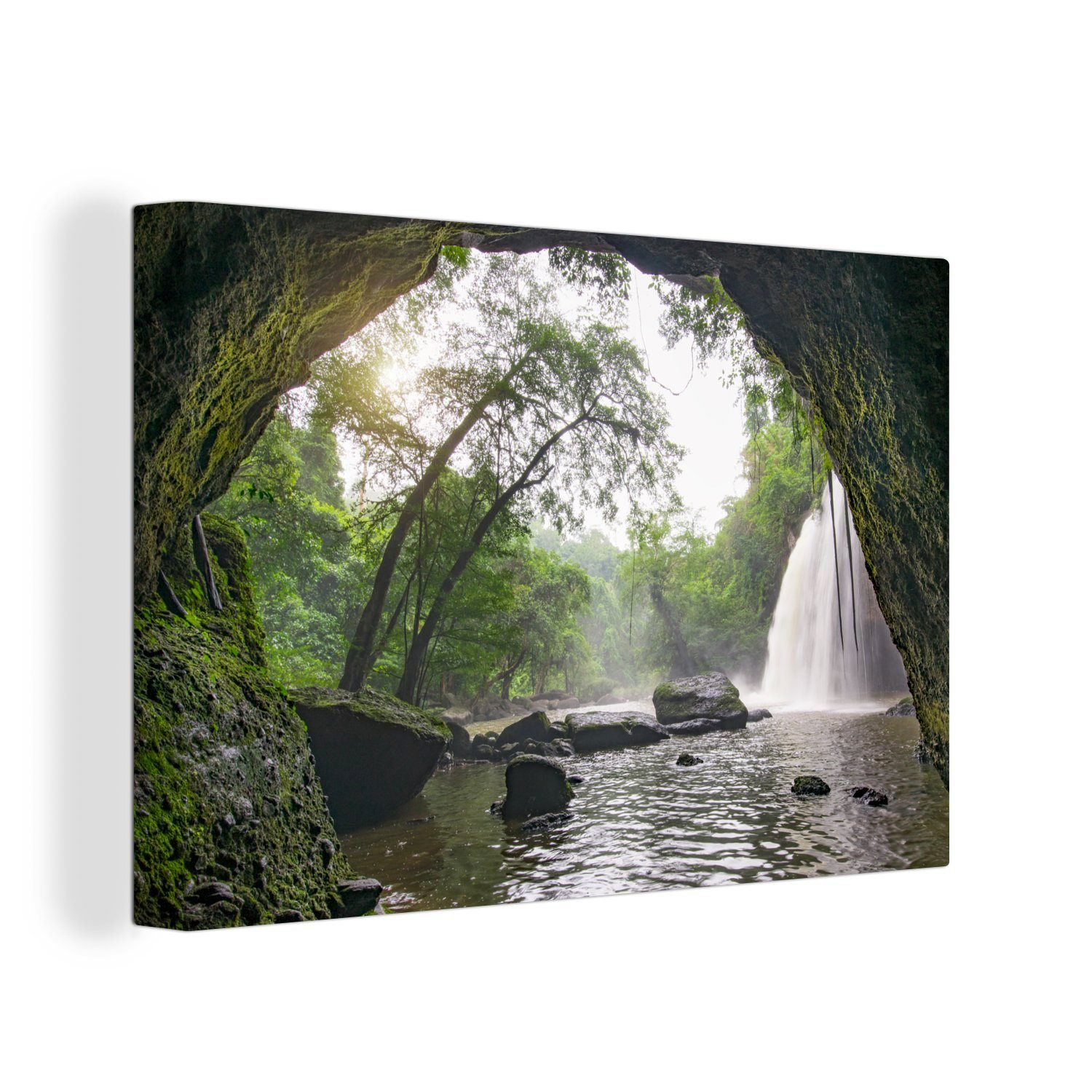 OneMillionCanvasses® Leinwandbild Eine Höhle im Na Haew-Nationalpark in Thailand, (1 St), Wandbild Leinwandbilder, Aufhängefertig, Wanddeko, 30x20 cm