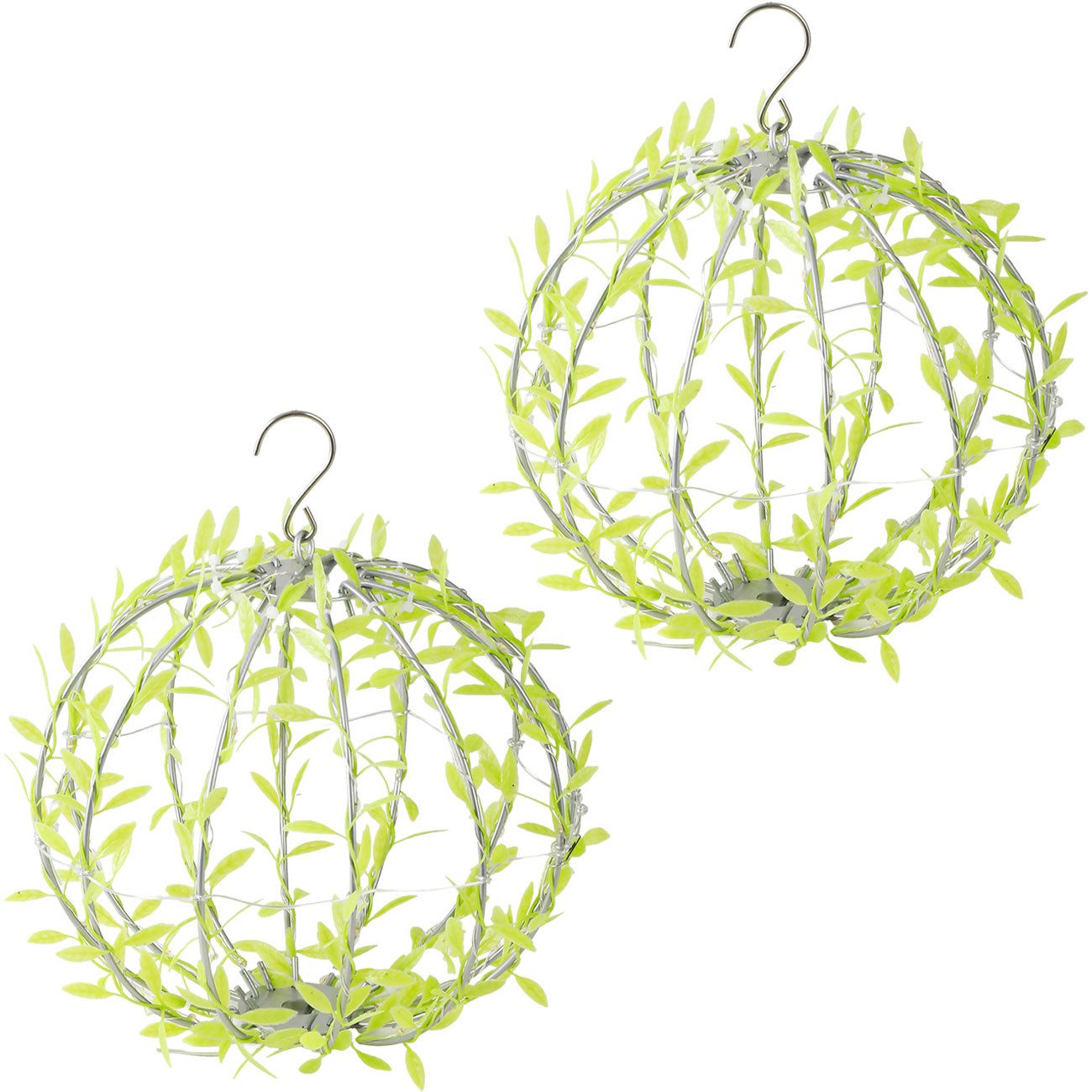 shop'n smile ideoon Hängeleuchten Solar-Leuchtkugel im Blätterdesign Ø20cm mit 72 LEDs IP44, LED fest integriert, Außenleuchte/2 Leuchtmodi/PVC-Blättern