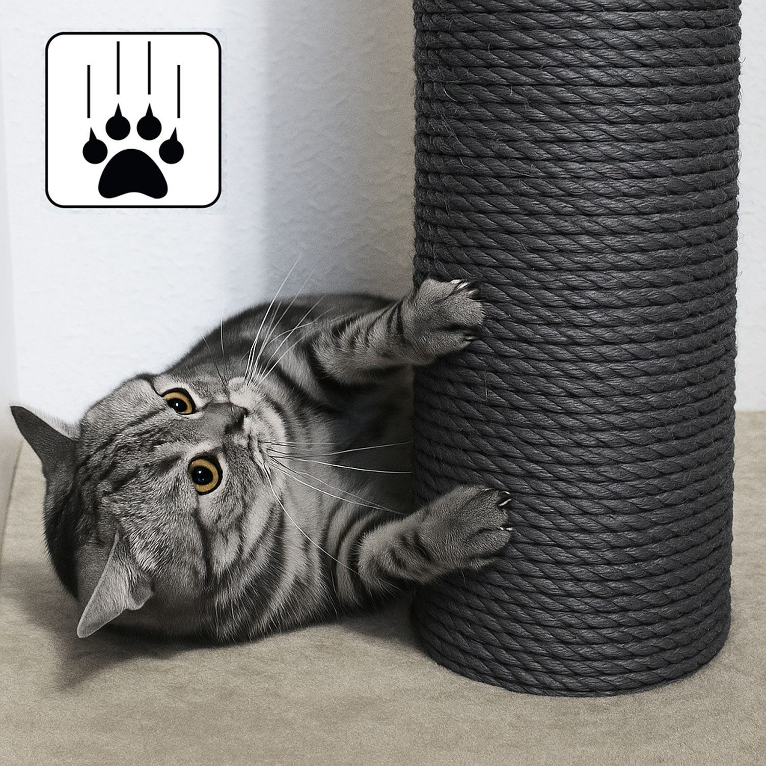 eyepower Ersatz-Kratzbaumstamm Ersatzsäule - 15 cm Sisalstamm für Katzenkratzbaum - Ersatzstamm M8, Ø 7,4 cm dicke Sisalsäule - Katzenbaum Ersatzteil - Sisal Kratzstamm