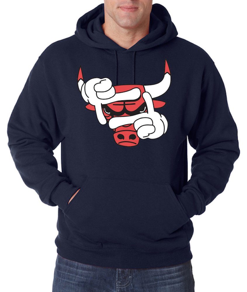 modischem mit Bulls Print Pullover Designz Kapuzenpullover Youth Navy Herren Hoodie
