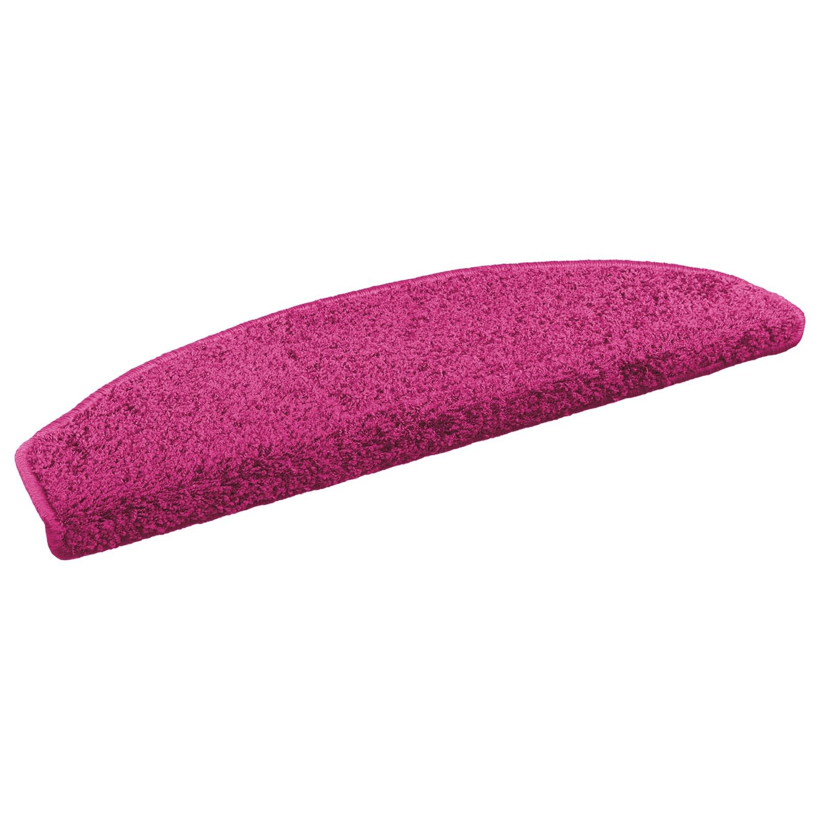 vidaXL Stufenmatte Selbstklebende Treppenschoner 15 pcs Rosa 80 x 24,5 x 3,5 cm, Halbkreis, Höhe: 3.5 mm