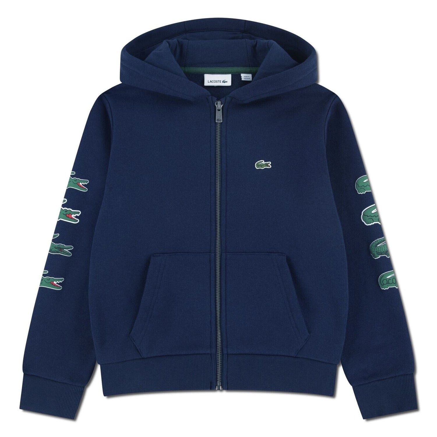 Lacoste Hoodie Lacoste Kids Kapuzenjacke navy mit Krokodil-Print an den Ärmeln