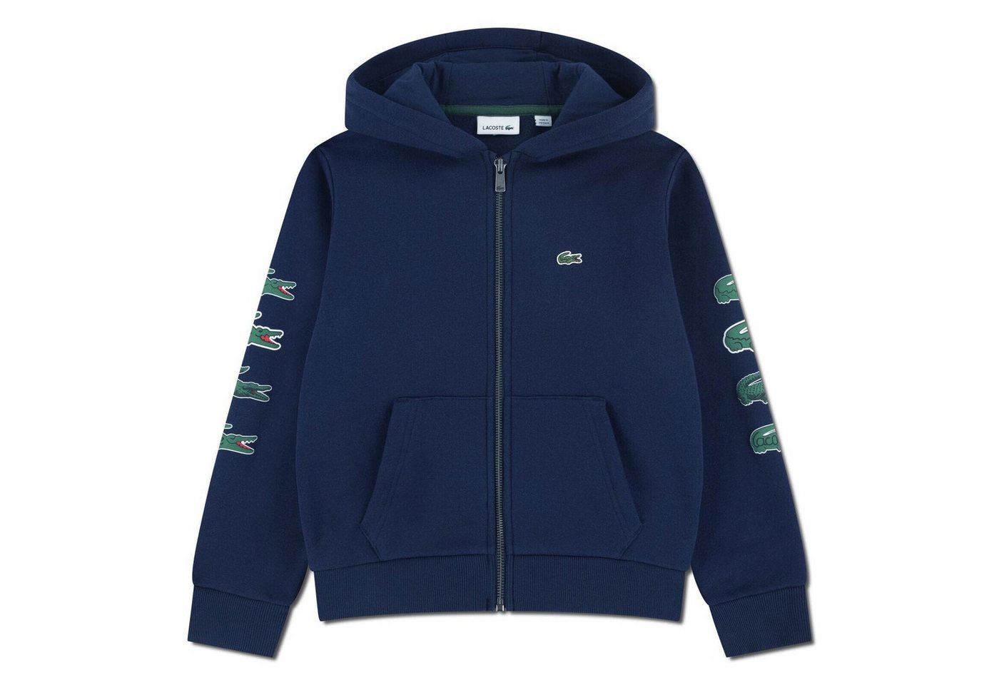 Lacoste Hoodie Lacoste Kids Kapuzenjacke navy mit Krokodil-Print an den Ärmeln