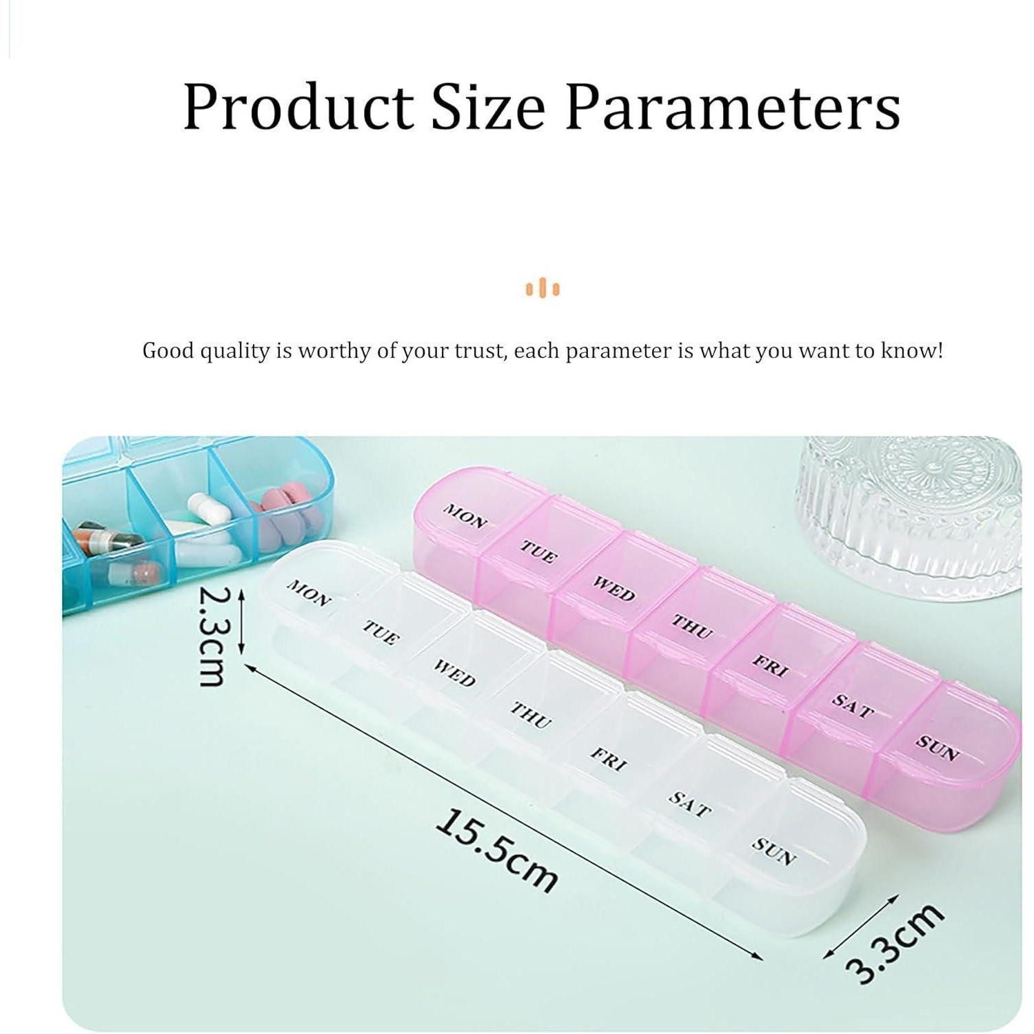 LuxusKollektion Pillendose Große Pillendose 7 Tage wöchentlicher Organizer mattes Finish