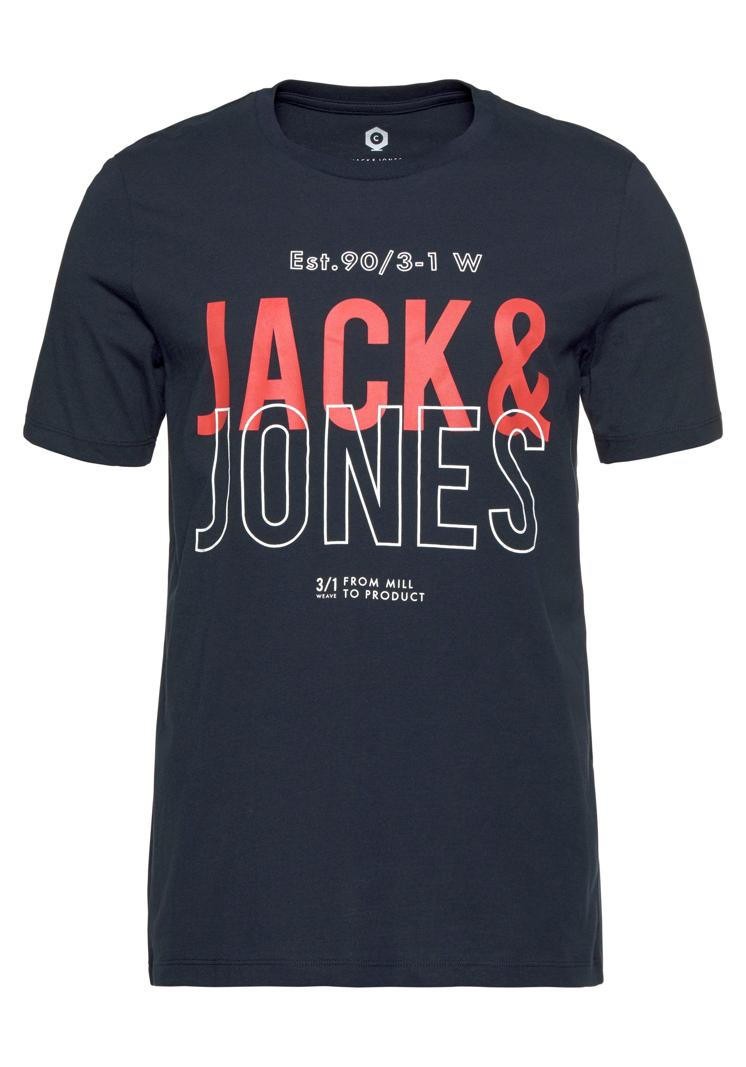 T-Shirt JCOKOMPO Kurzarm-Design mit Print und optimaler Passform