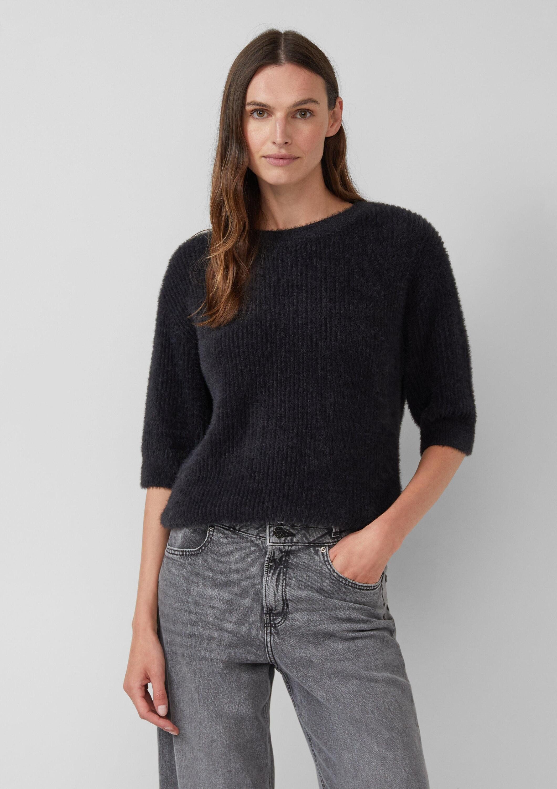 s.Oliver Kurzarmpullover Strickpullover Flauschiger Strickpullover mit günstig online kaufen