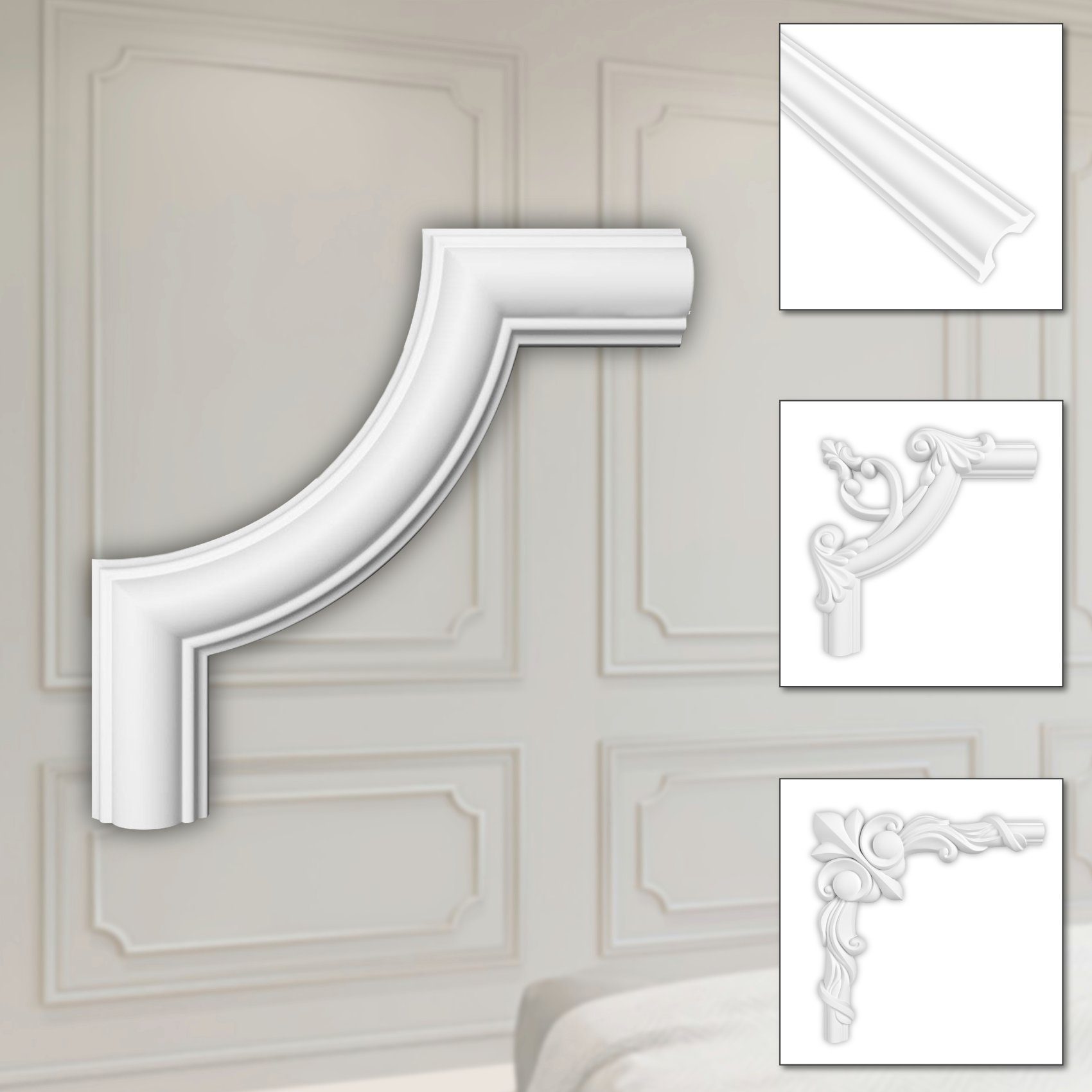 Hexim Zierleiste HCR501-1, 2 Ecken, HEXIM Eckstück aus PU-Polyurethane - ex günstig online kaufen