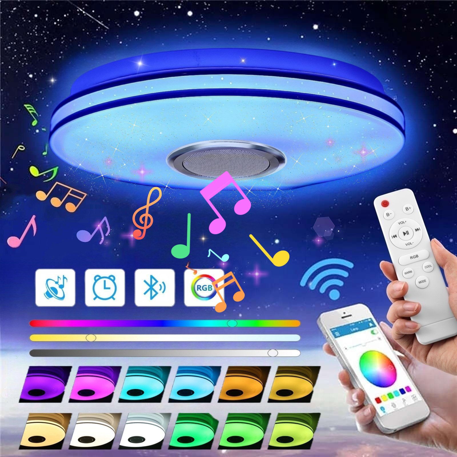 LETGOSPT Deckenleuchte LED Deckenlampe RGB Bluetooth günstig online kaufen