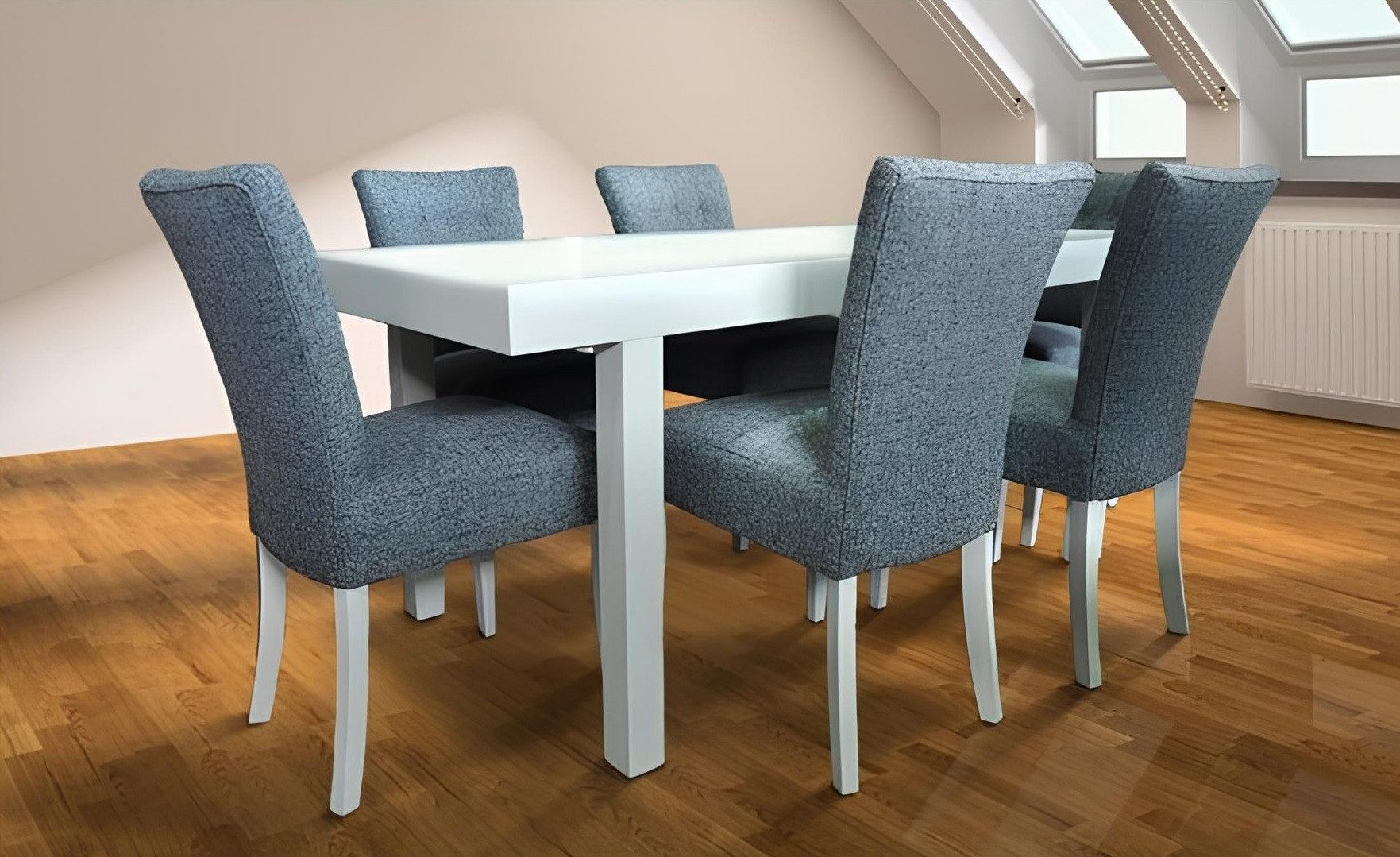 Xlmoebel Sitzgruppe 6er Set Стулья mit Polsterung aus Textilgewebe - Designer Lehnstühle, Hergestellt in Europa