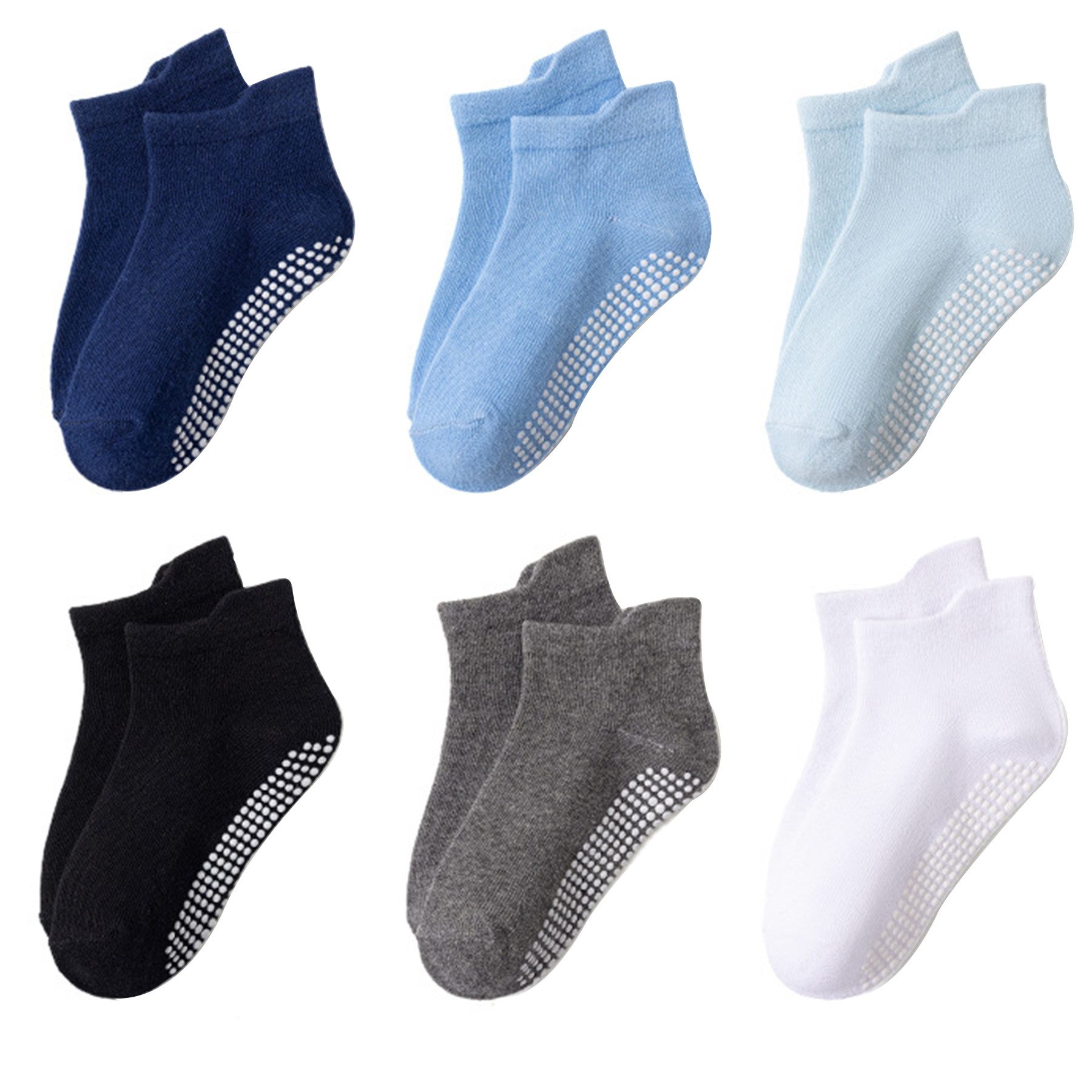 Sneakersocken Stoppersocken Kinder 6 Paar Rutschsocken Socken Kinder ABS Socken