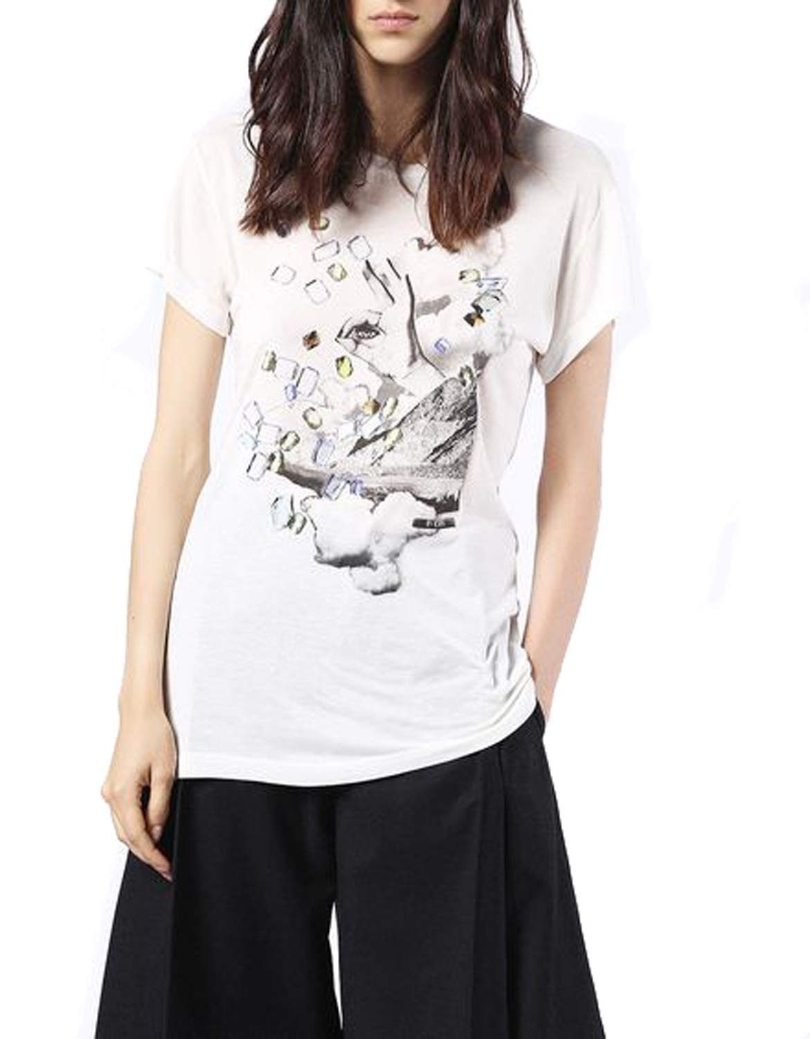 Diesel Kurzarmshirt Diesel T-Smile-G Maglietta Damen Shirt