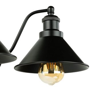 Licht-Erlebnisse Wandleuchte DABASKA, ohne Leuchtmittel, Wandlampe innen Schwarz Metall Schirm Industrial Design 2x E27