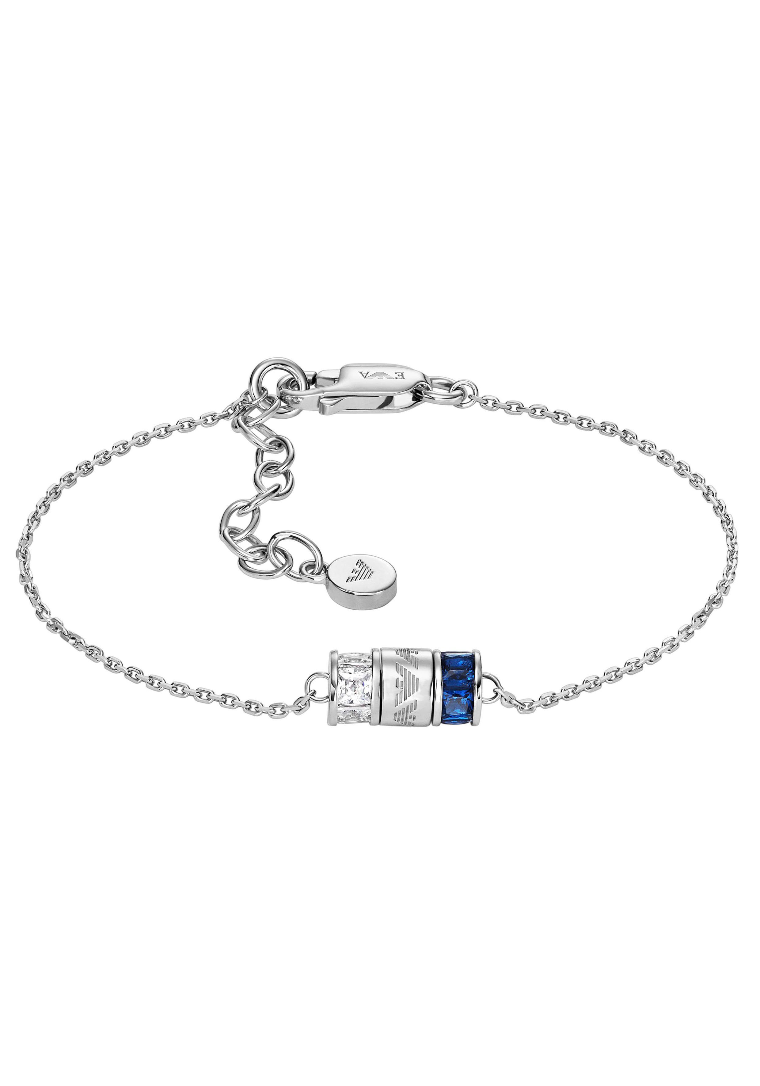 Emporio Armani Armband EG3579221, EG3580040, mit Zirkonia (synth) silberfarben-kristallweiß-blau | Silberarmbänder