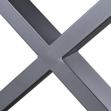 Zelsius Tischbein Tischkufen "X" 2er Set (B)60x(H)72 cm, Metall Tischbeine, grau