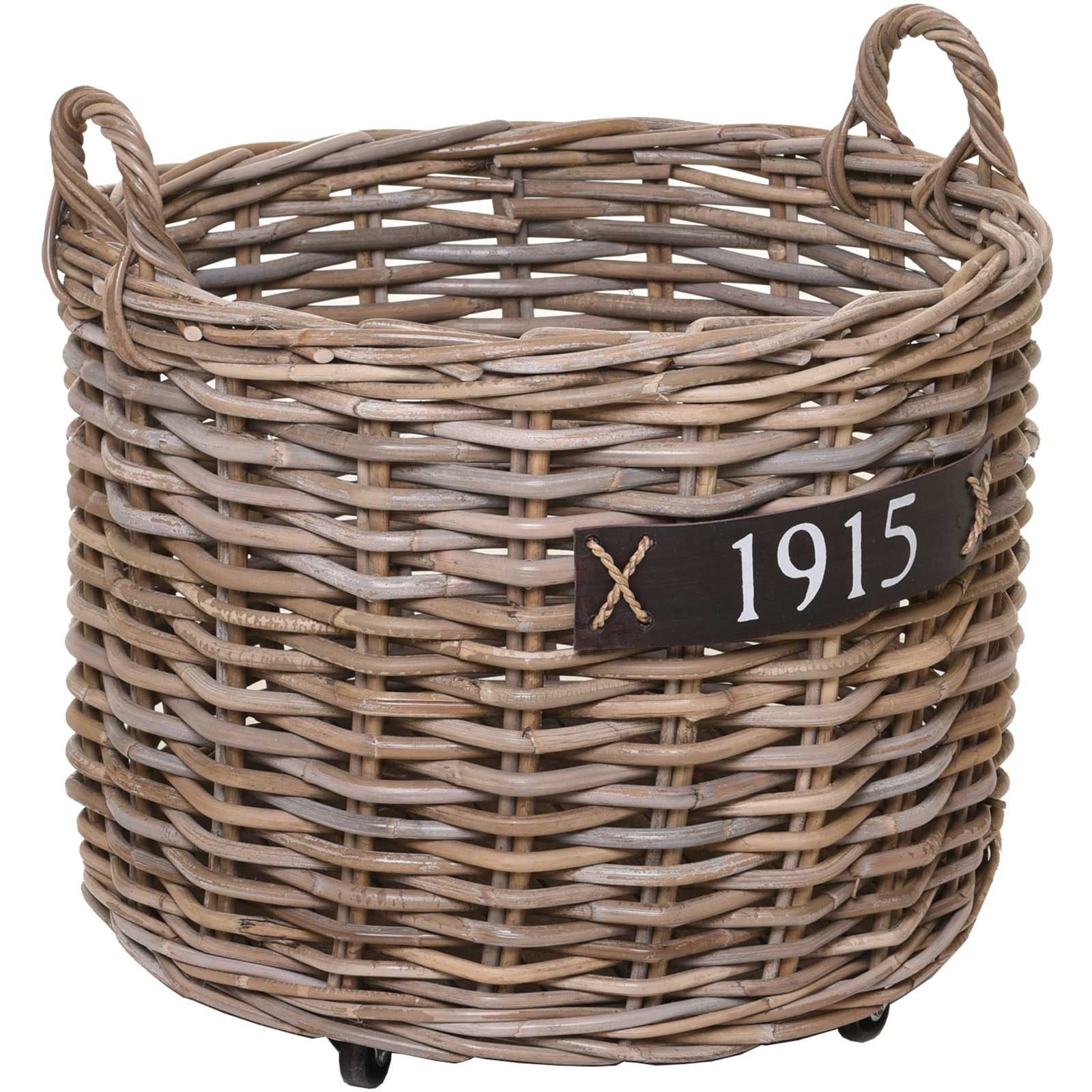 VIVANNO Kaminholzkorb Rattan ARRIBA Rund - Natur Geflochten (1 St), 60x48 c günstig online kaufen