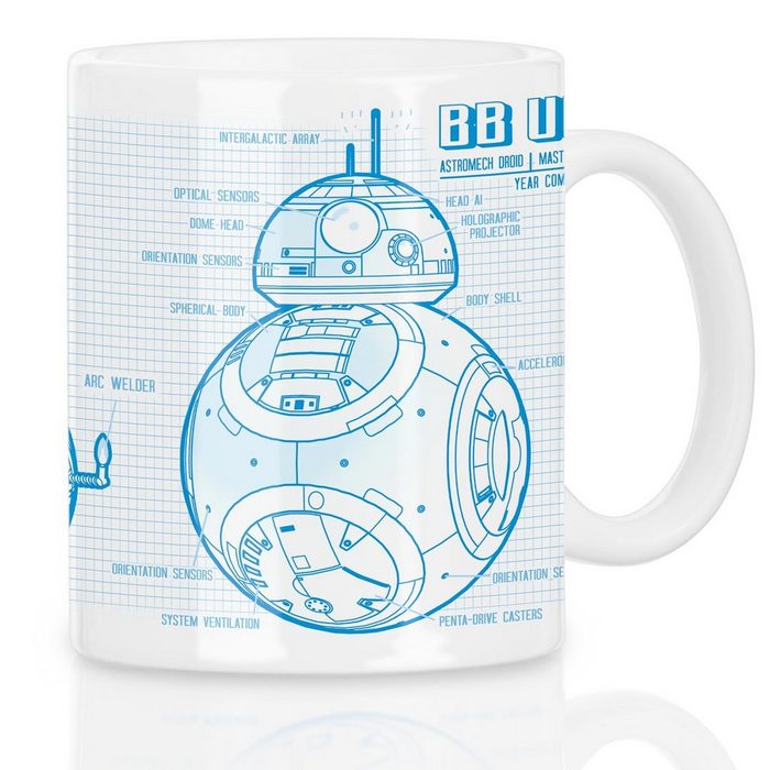 style3 Tasse Keramik BB-8 Kaffeebecher Tasse star blaupause droide krieg der sterne droide wars kugel roboter sphero