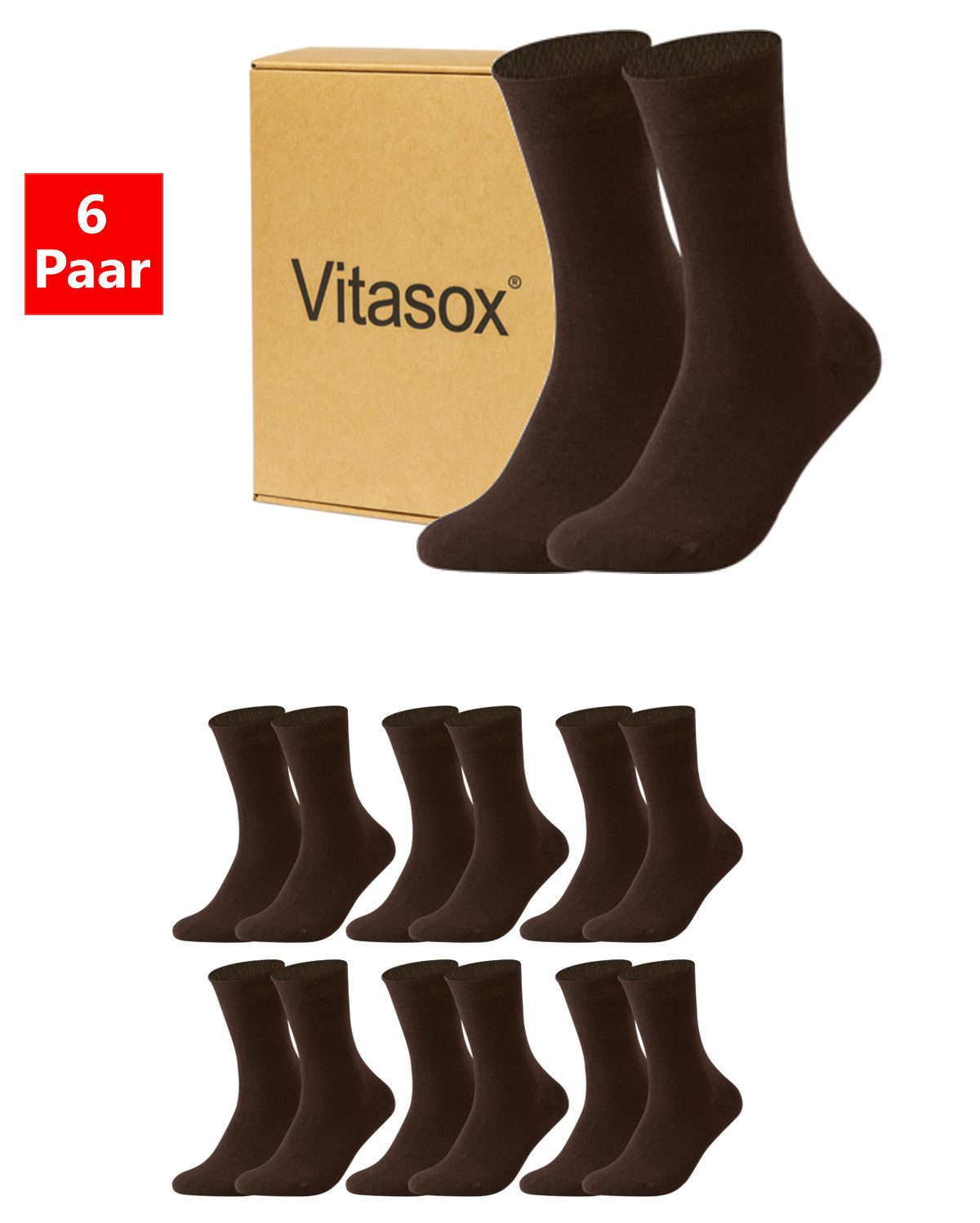 Vitasox Businesssocken Herren Business Socken 6 Paar - komfortabel und elegant (6-Paar) nahtfrei und atmungsaktiv