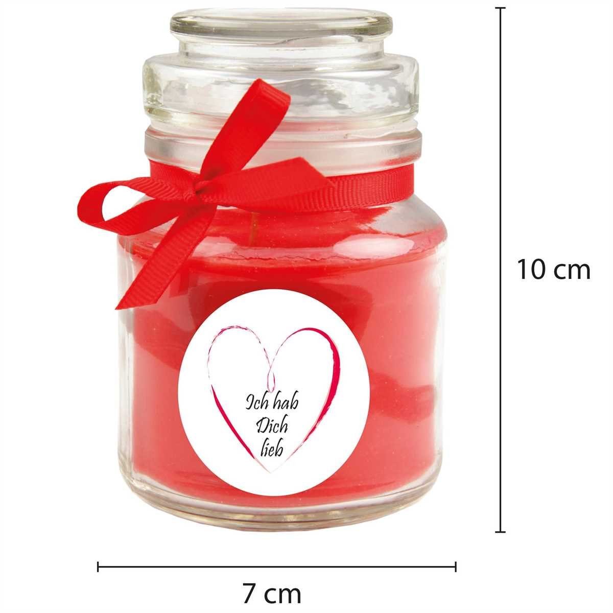 HS Candle Duftkerze im Bonbonglas, Motivkerze (1-tlg), Wachs, angenehmer Duft, Ideal zum Verschenken für Freunde und Familie
