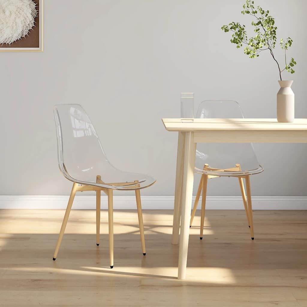 furnicato Esszimmerstuhl Esszimmerstühle 46 x 52 x 84 cm Transparent (2 St), Ergonomische Küchenstühle mit Bodenschutz und stabilen Metallbeinen