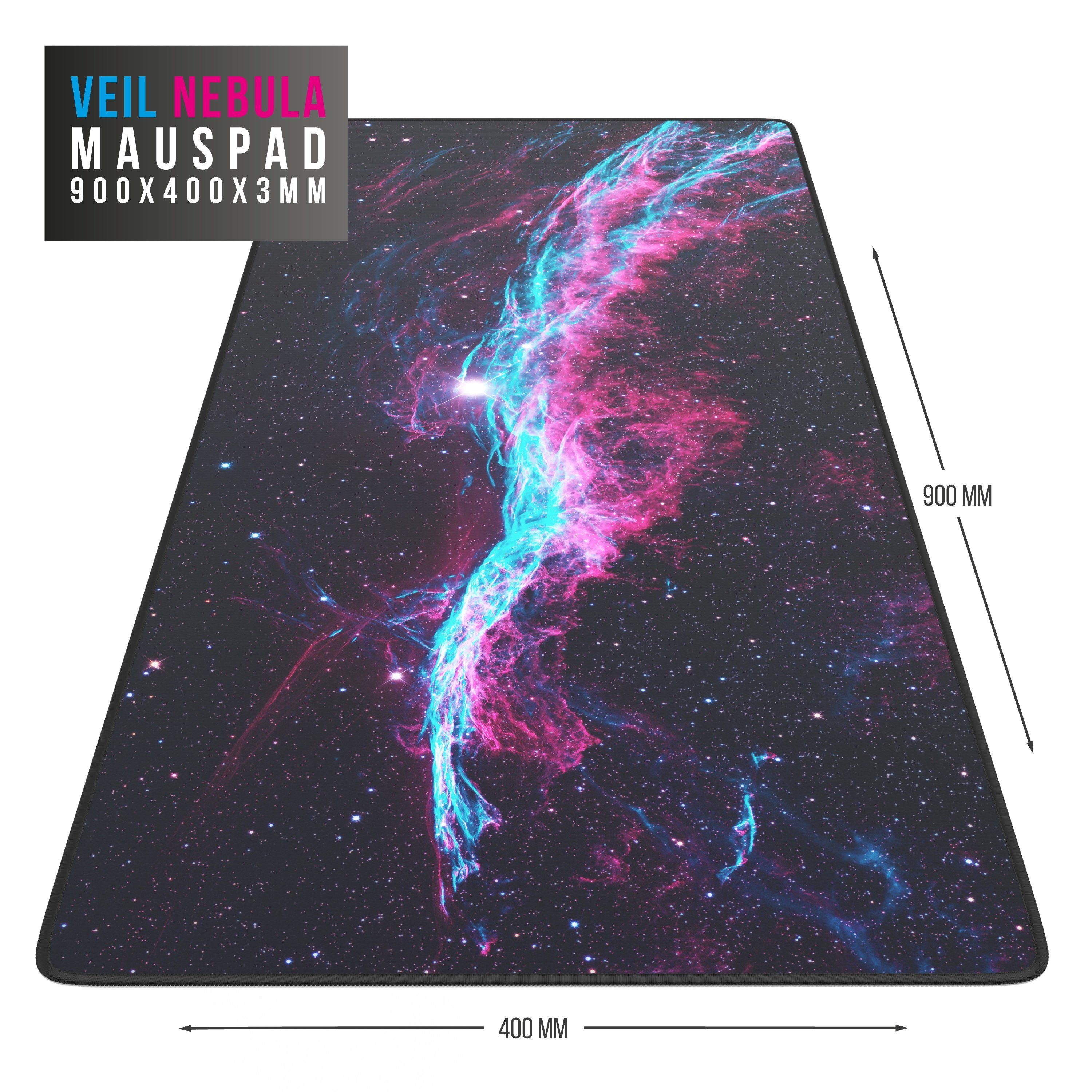 CSL Gaming Mauspad XXL Speed Mousepad 900 x 400 x 3 mm, große Tischunterlage (1-St), rutschfest, abwaschbar, Geschwindigkeit & Präzision, Galaxie Speed – Bild 5 von 5