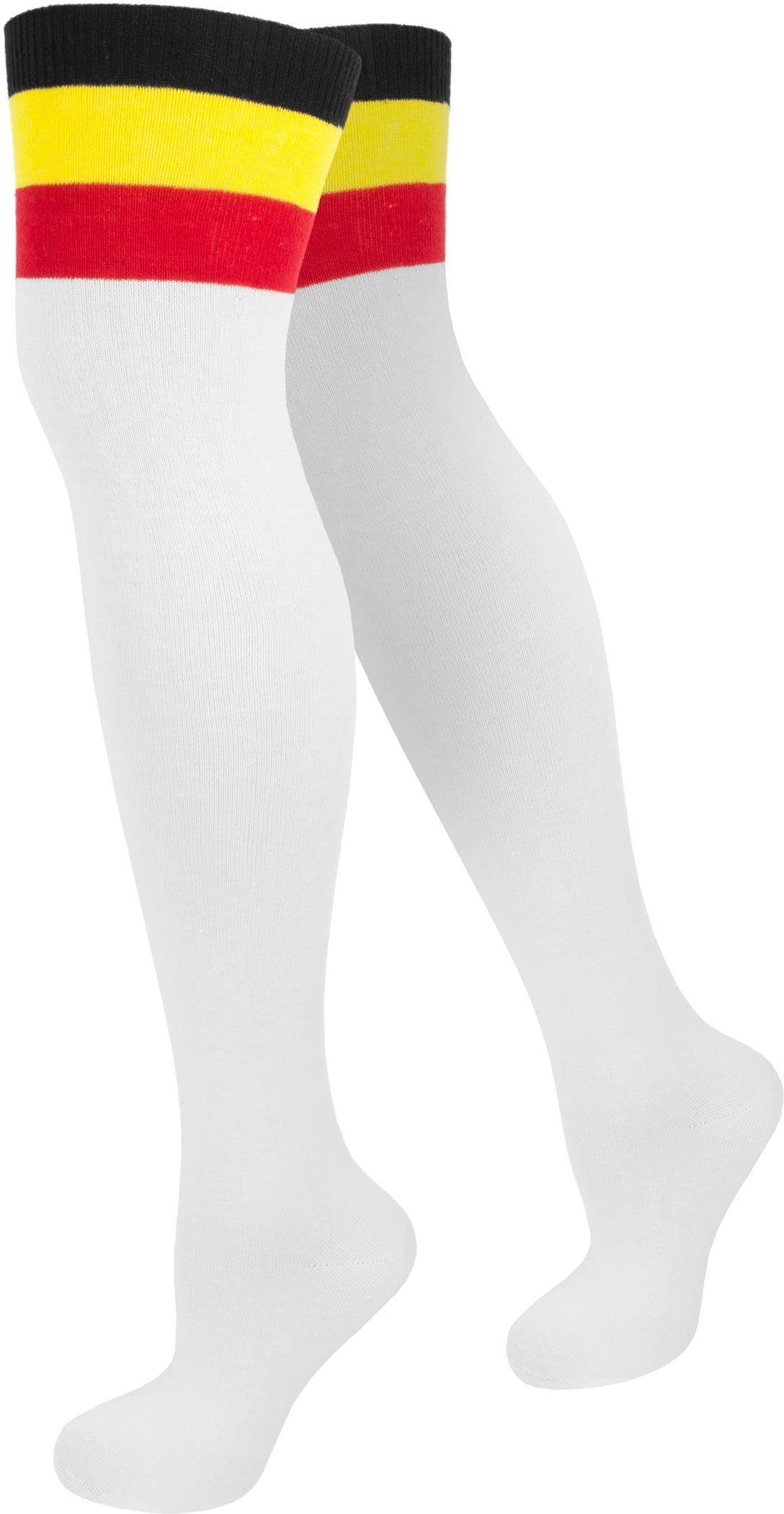 normani Overknees Overknees Color-Bund handgekettelte Fußspitze Weiß