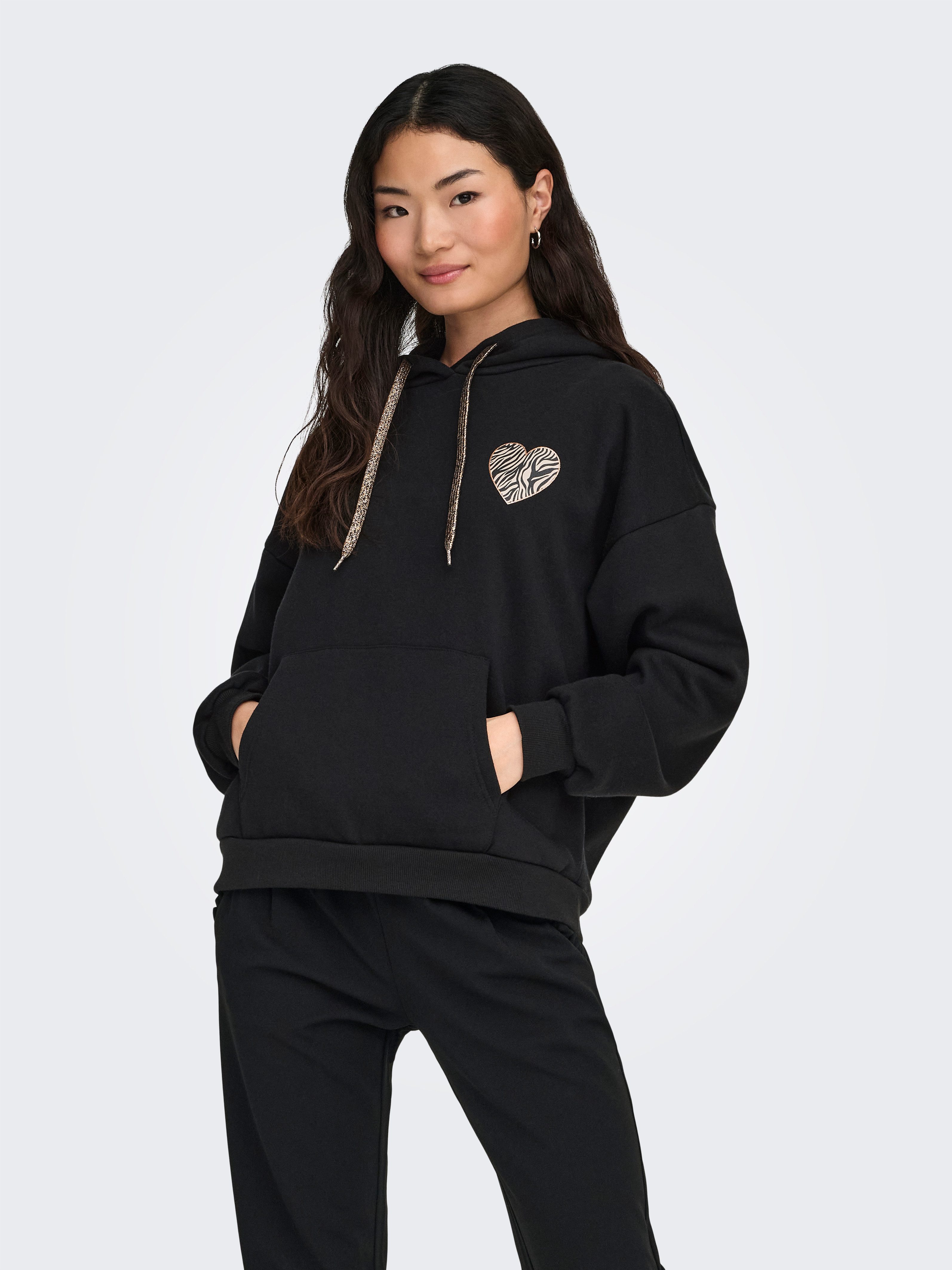 ONLY Kapuzensweatshirt ONLDAZE L/S ANIMAL HOODIE DETAILS CS SWT