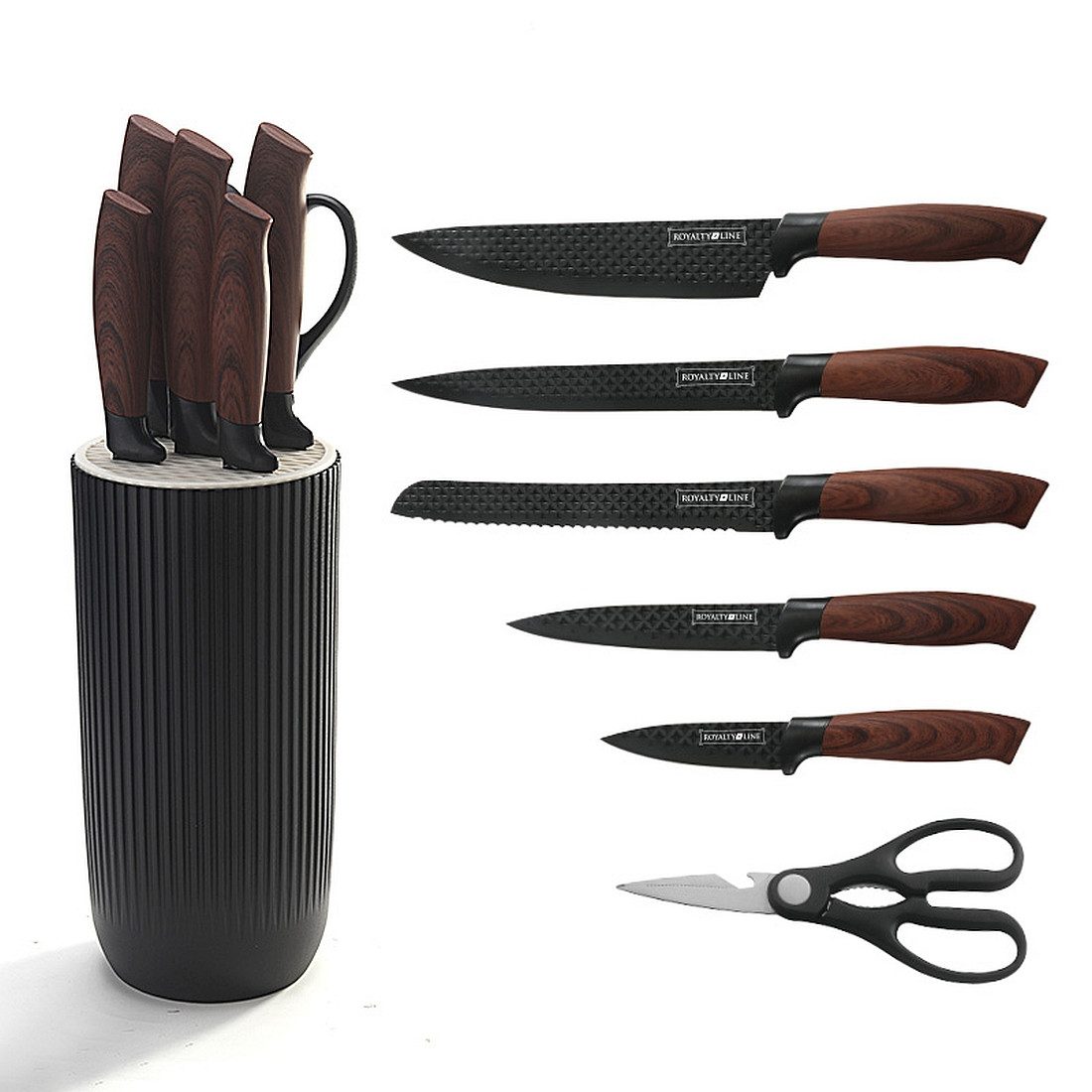 Royalty Line Ножиblock Ножи Kochmesser Ножиständer Ножиset 7-tlg. Royalty Line schwarz