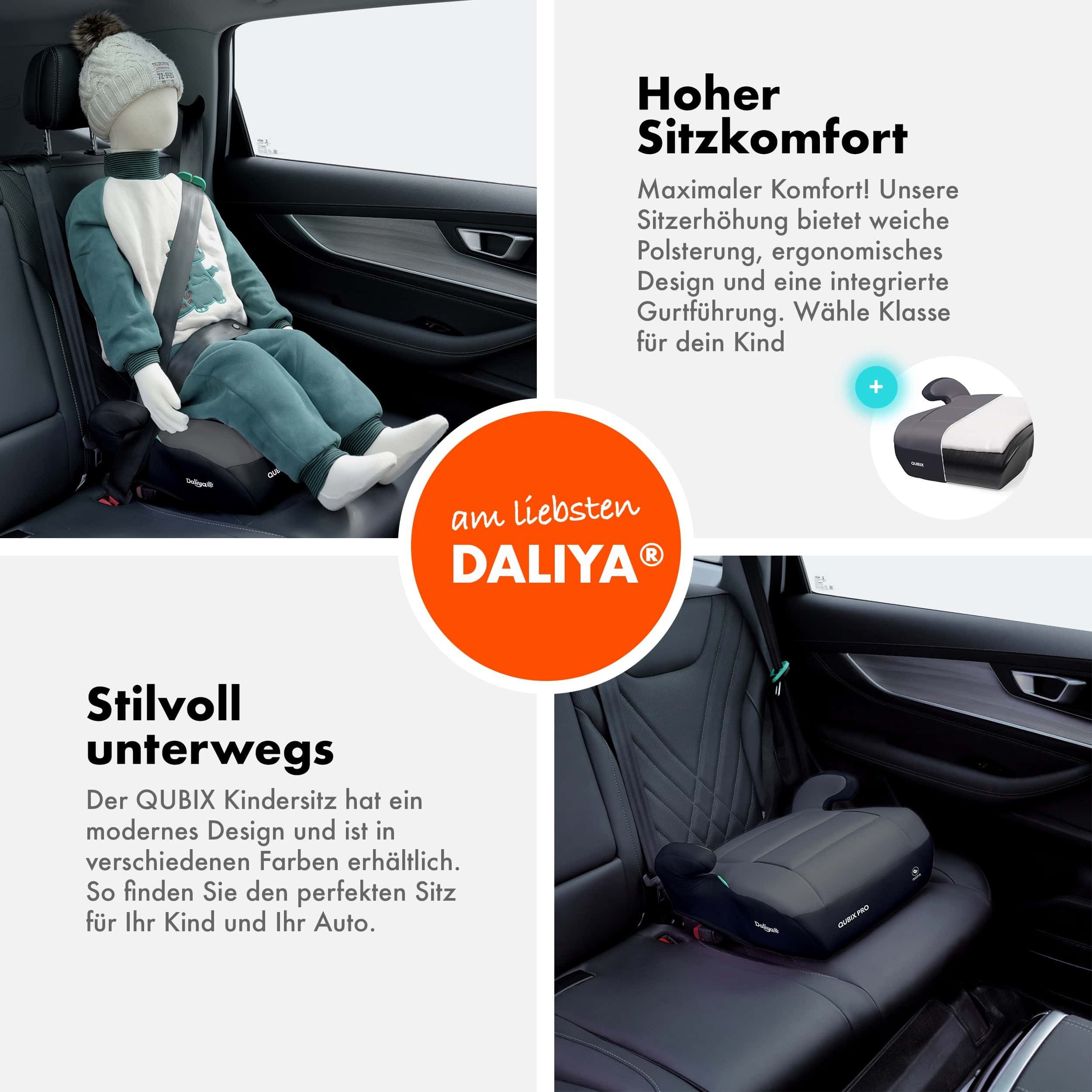 Daliya® Kindersitzerhöhung QUBIX PRO ISOFIX Kindersitz, ab: ab 6 Jahre oder 125cm Körpergröße, bis: bis 12 Jahre oder 150cm Körpergröße, ab: 125 cm, bis: 150 cm – Bild 5 von 5