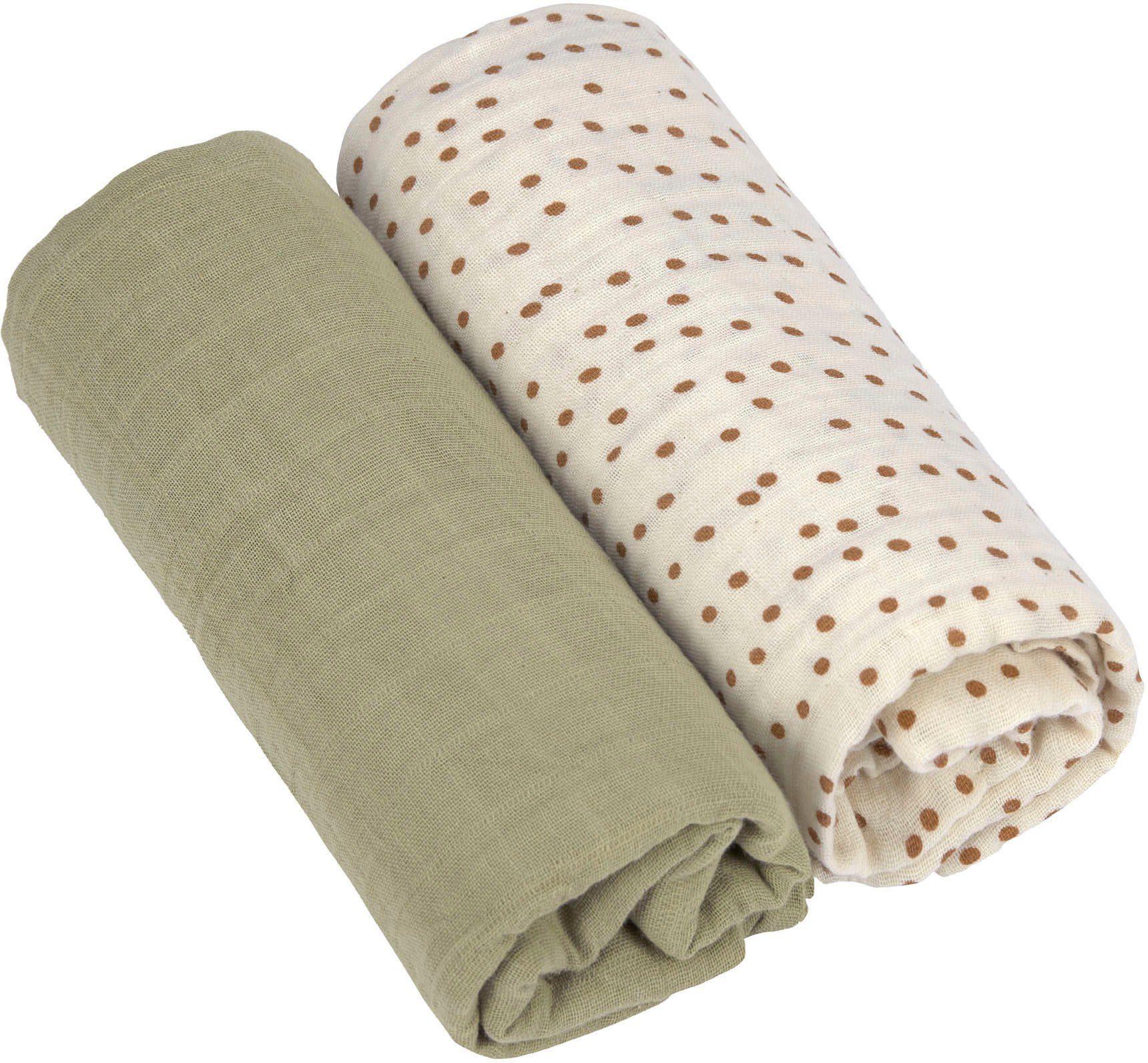 LÄSSIG Stoffwindeln LÄSSIG X Raddis® Cotton, Einschlag- und Mulltuchset L, Caramel (Set, 3-St), mit wiederverwendbarem Baumwollbeutel