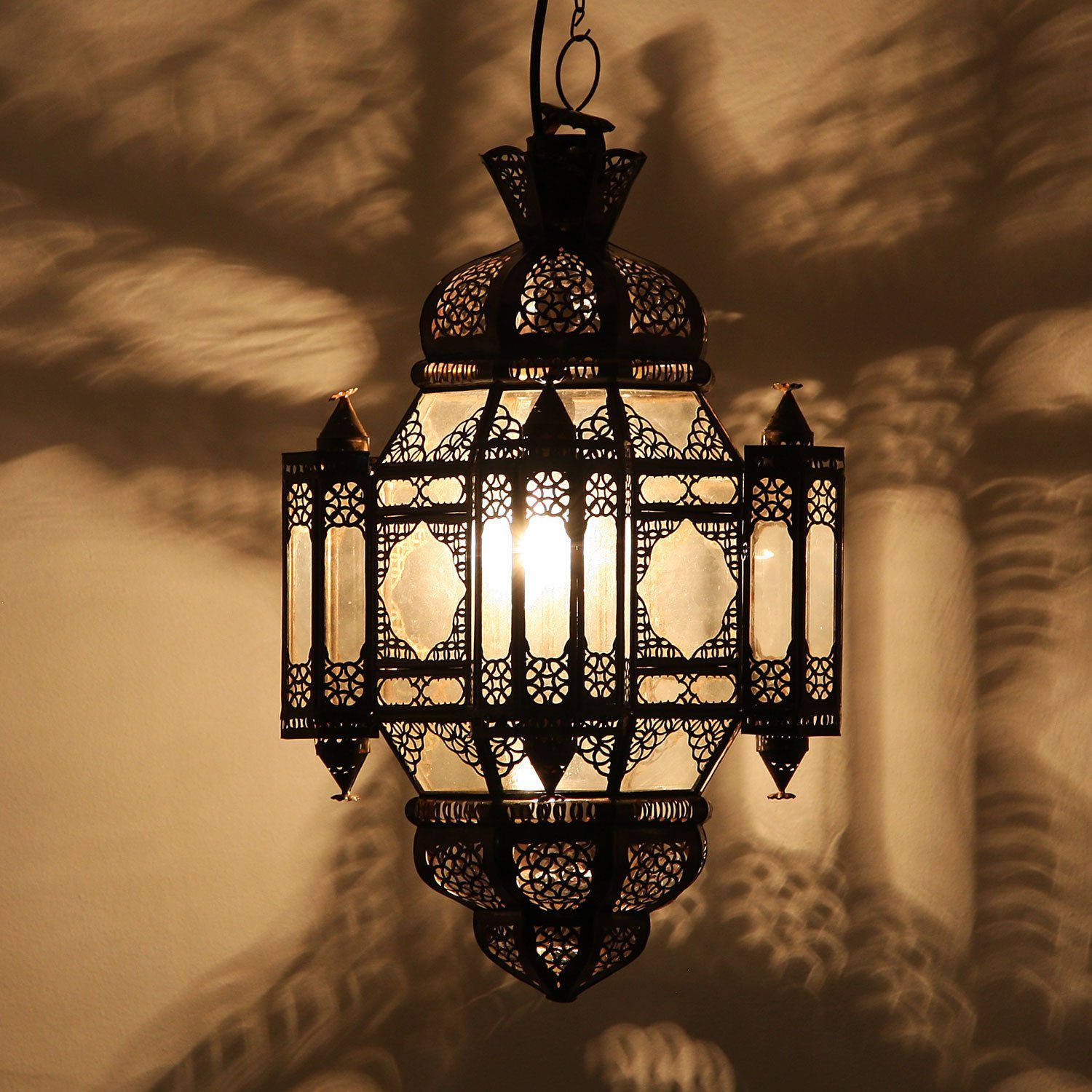 Casa Moro Hängeleuchte Marokkanische Lampe Moula Klar orientalische Deckenleuchte, Prachtvolle Ramadan Deckenlampe L1360