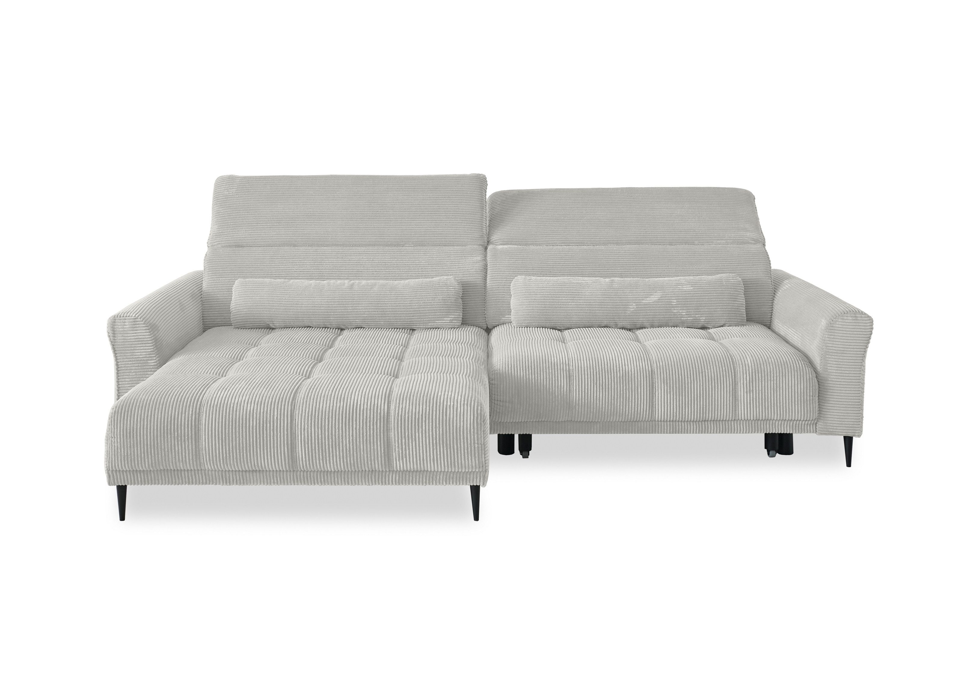 freiraum Wohnlandschaft Wolve, Kopfteilverstellung, 2 Kissenn, Cord taupe - 277x108x179cm (BxHxT)