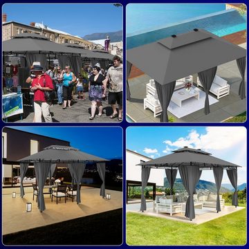 HOMALL Pavillon Pavillon 3x4m Wasserabweisend UV-Schutz 50 Gartenpavillon