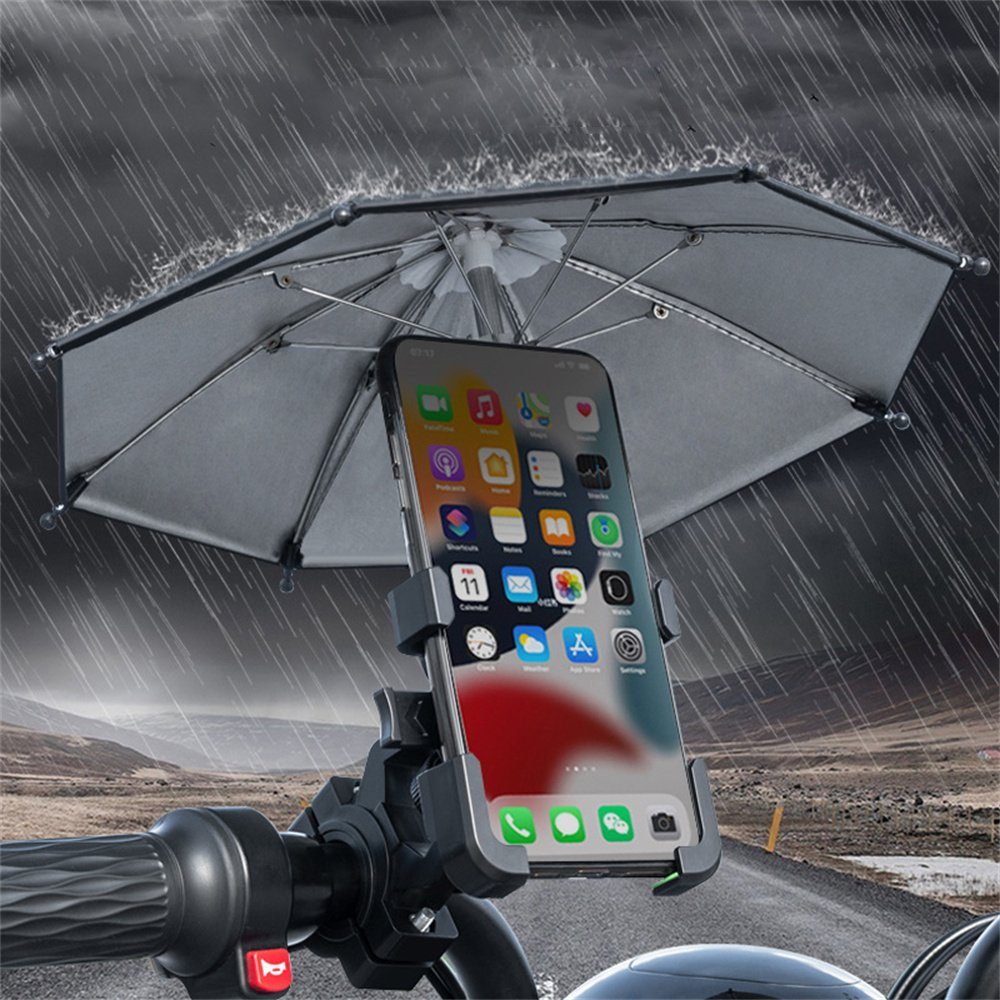 Dekorative Handyhalter mit Sonnenschutz, Handyhalter für Fahrrad, mit Regenschutz  Handy-Halterung