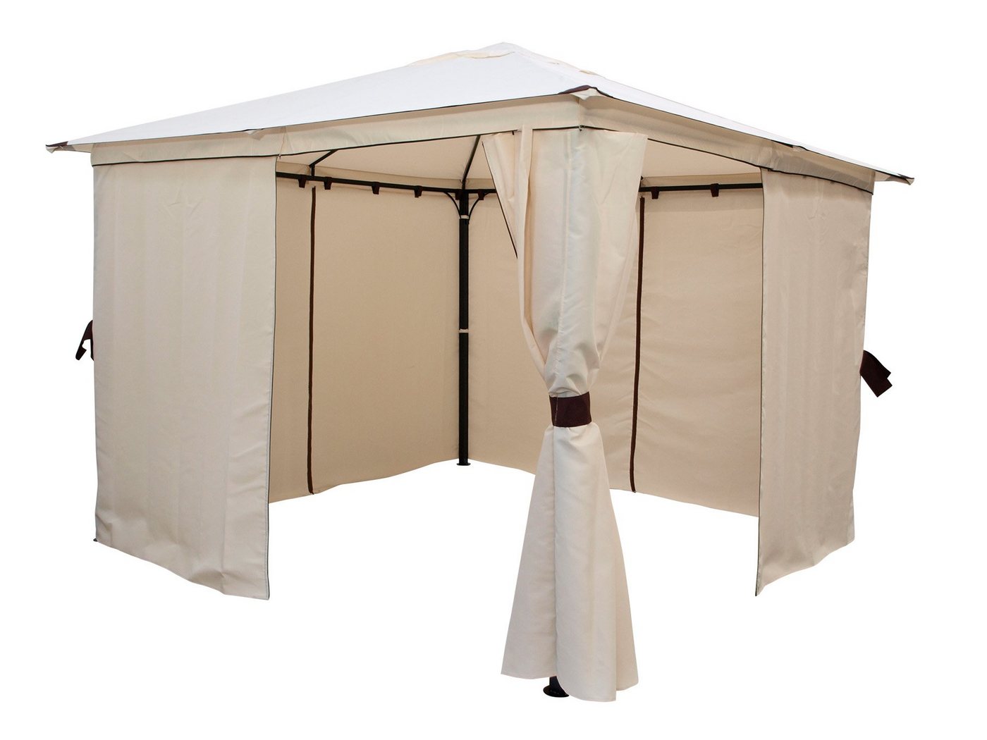 Thumbnail - DEGAMO Pavillon VENEZIA, mit 4 Seitenteilen, 3x3 Meter, Stahl schwarz, Plane PVC-beschichtet, mit Seitenplanen
