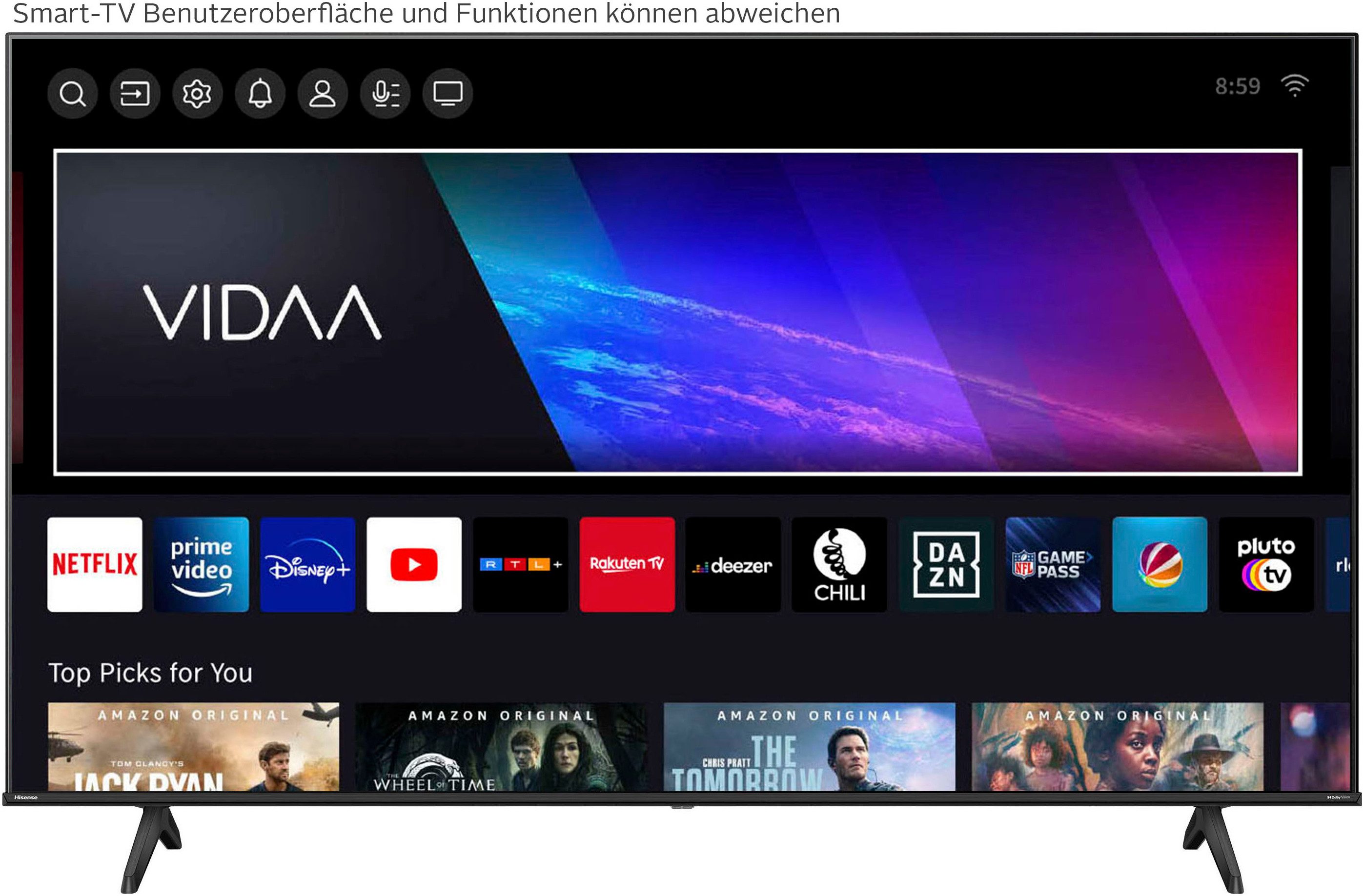 Hisense 55E6NT LED-Fernseher (139 cm/55 Zoll, 4K Ultra HD, Smart-TV, 4K UHD)