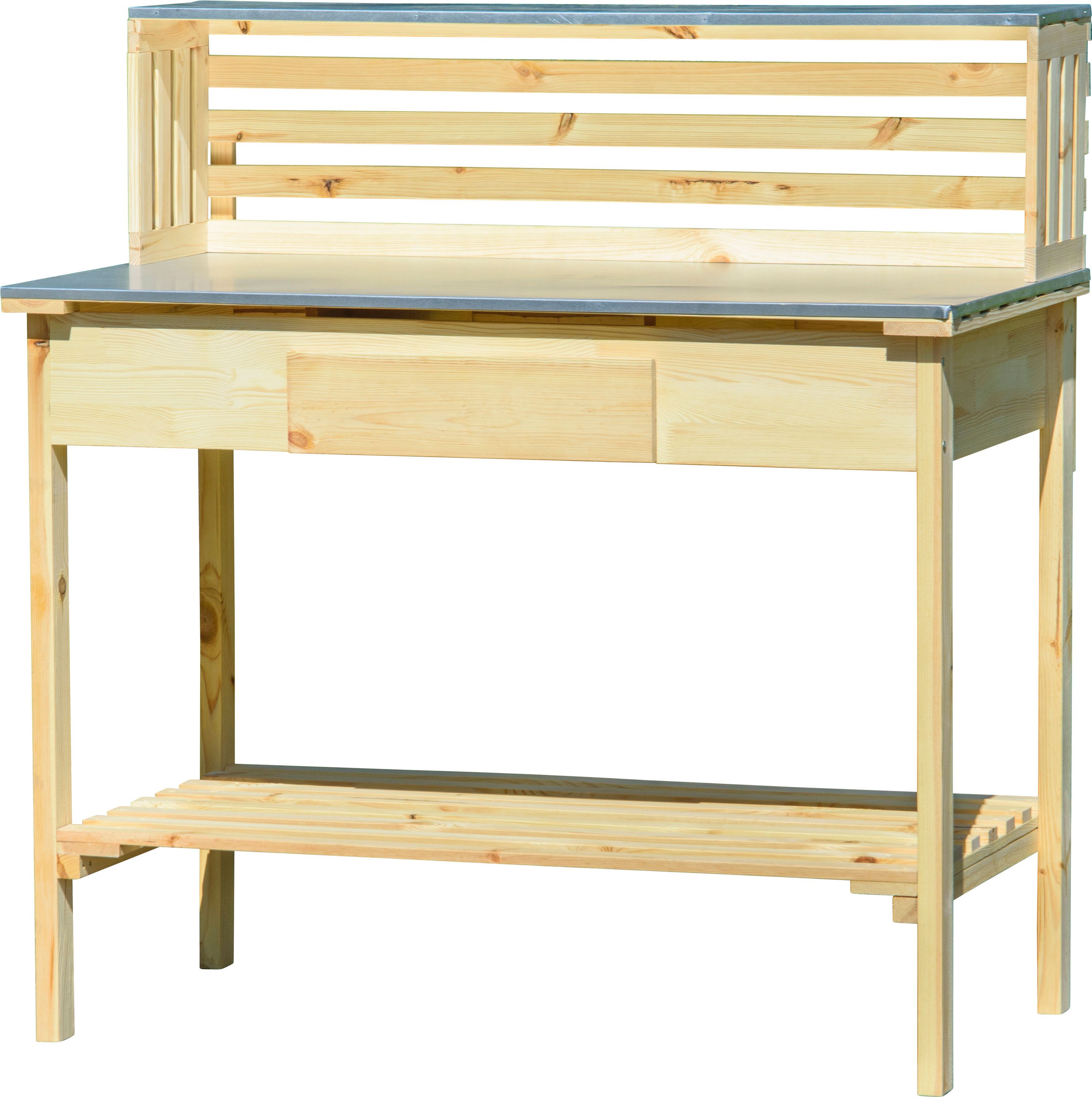 dobar Pflanztisch Pflanztisch mit Schublade, Kiefer