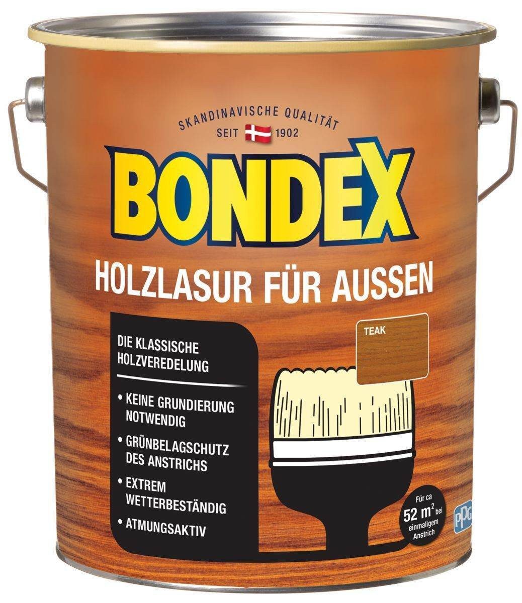 Bondex Holzschutzlasur Bondex Holzlasur für Außen, witterungsbeständig, 4 l, Teak