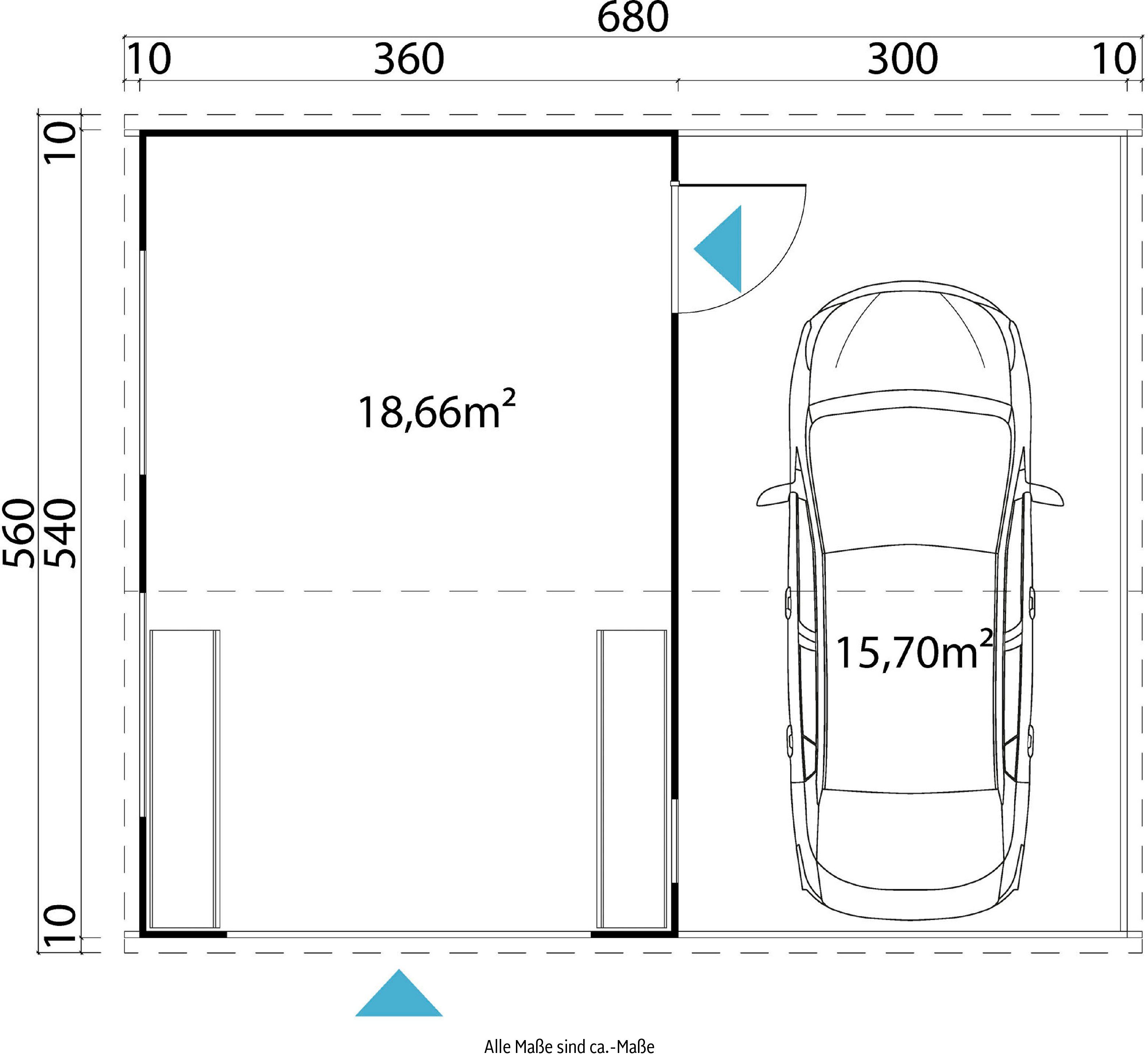 (mit Eingang) LASITA Bahamas zusätzlichem Garage MAJA schwedenrot