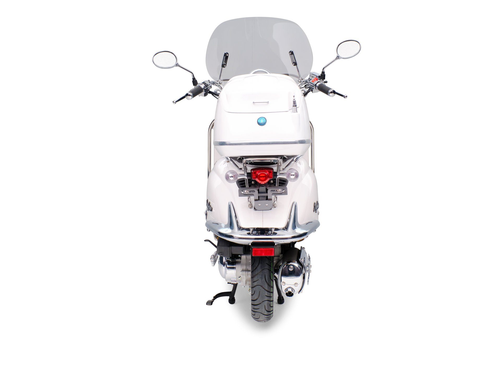 Paket Chrom (Chrom km/h, Weiß ccm, Burnout Edition, 45 Vollaustattung), 5, Motorroller EasyCruiser, 50 Retro Euro Roller