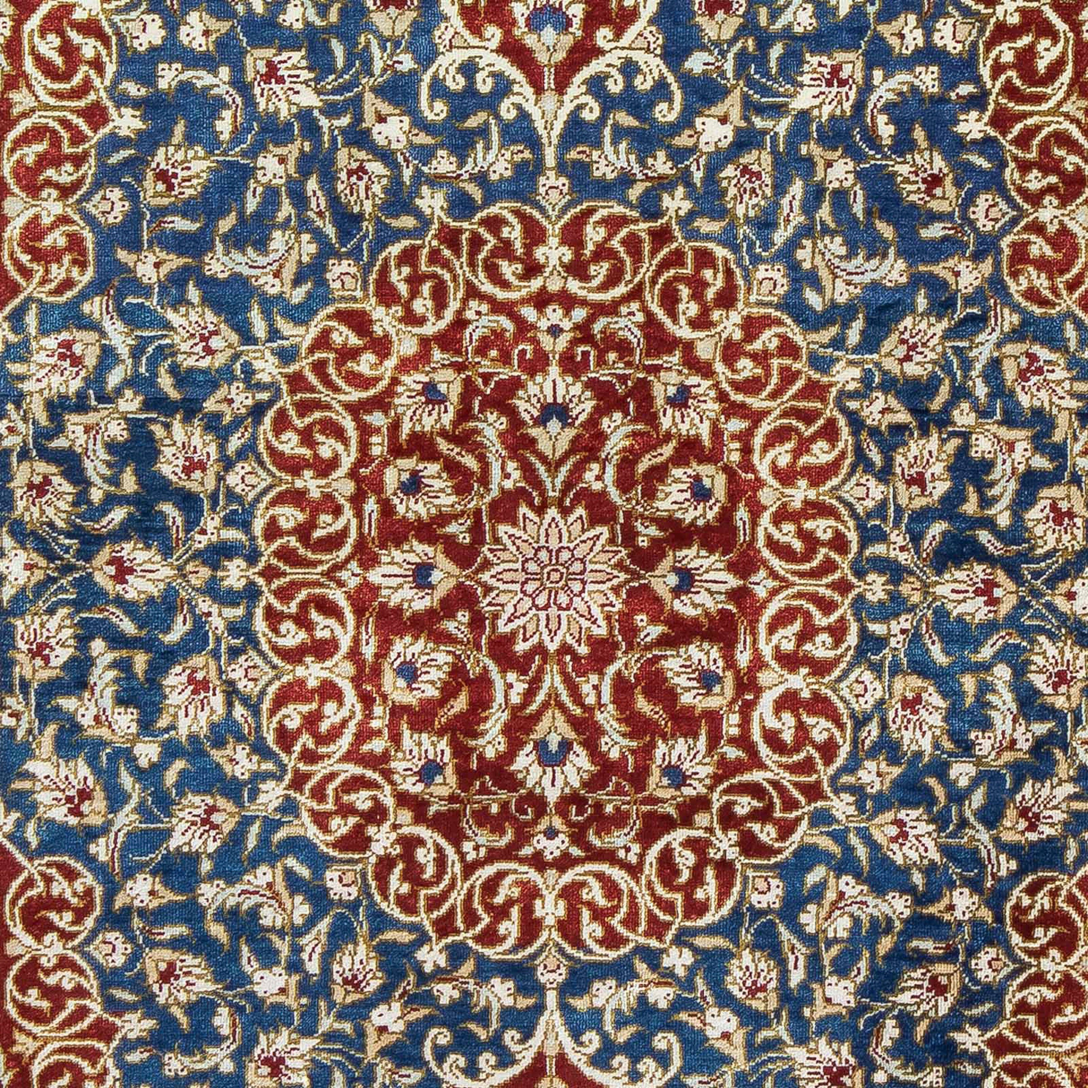 Orientteppich Perser mm, x - 10 Einzelstück Wohnzimmer, - - Ghom morgenland, mit Zertifikat 55 dunkelrot, Höhe: Handgeknüpft, rechteckig, 81 cm